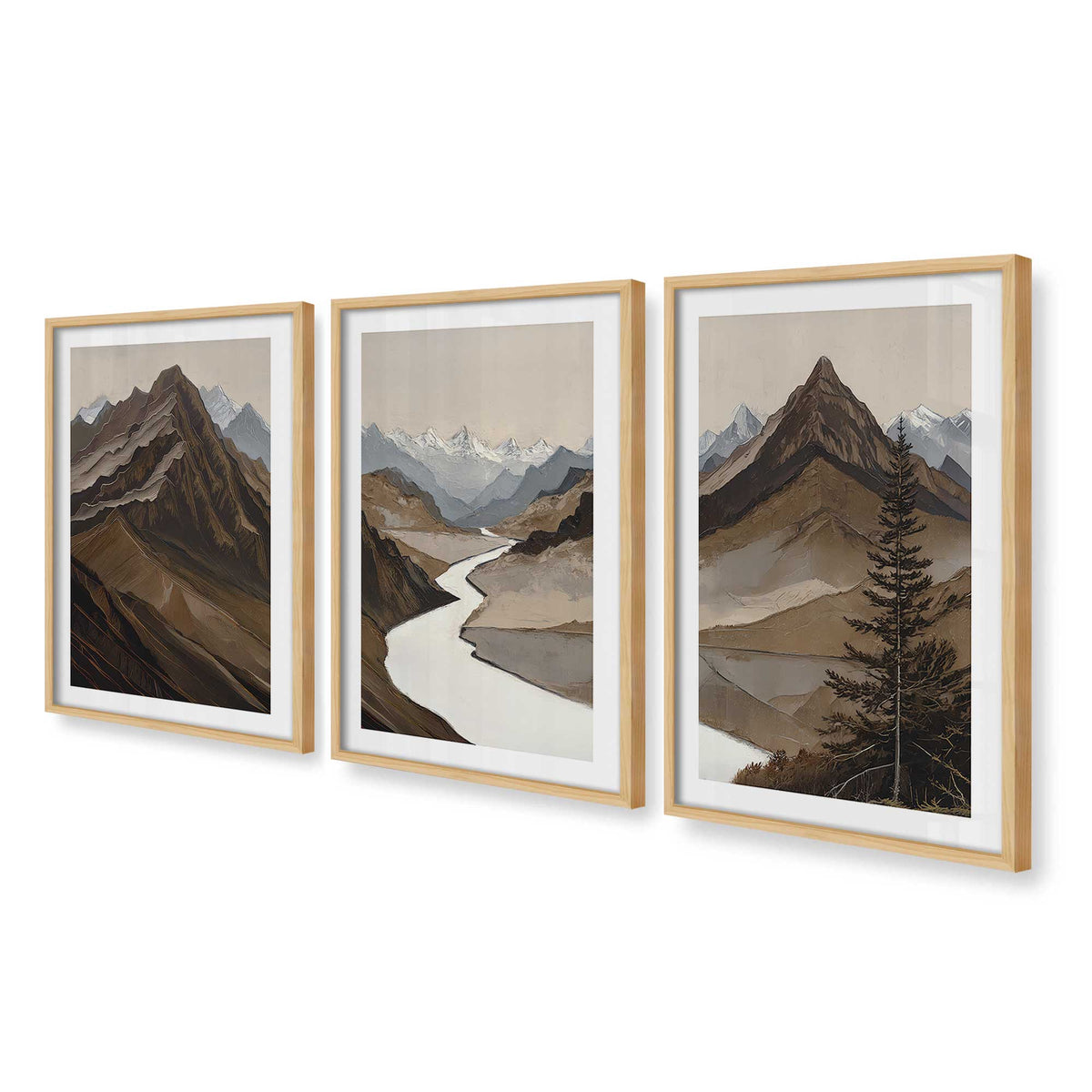 [Color:American Maple], Picture of art in an American Maple frame at an angle