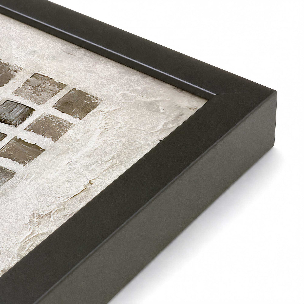 [Color:Satin Black], Picture of art in a Satin Black frame of the corner