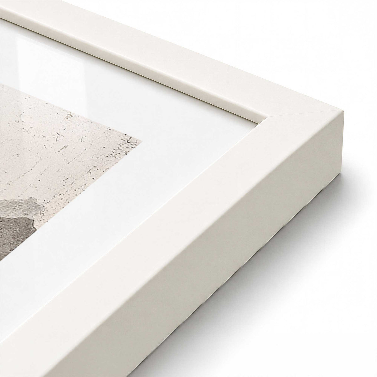[Color:Opaque White], Picture of art in an Opaque White frame of the corner