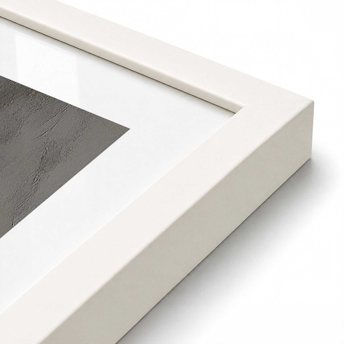 [Color:Opaque White], Picture of art in an Opaque White frame of the corner