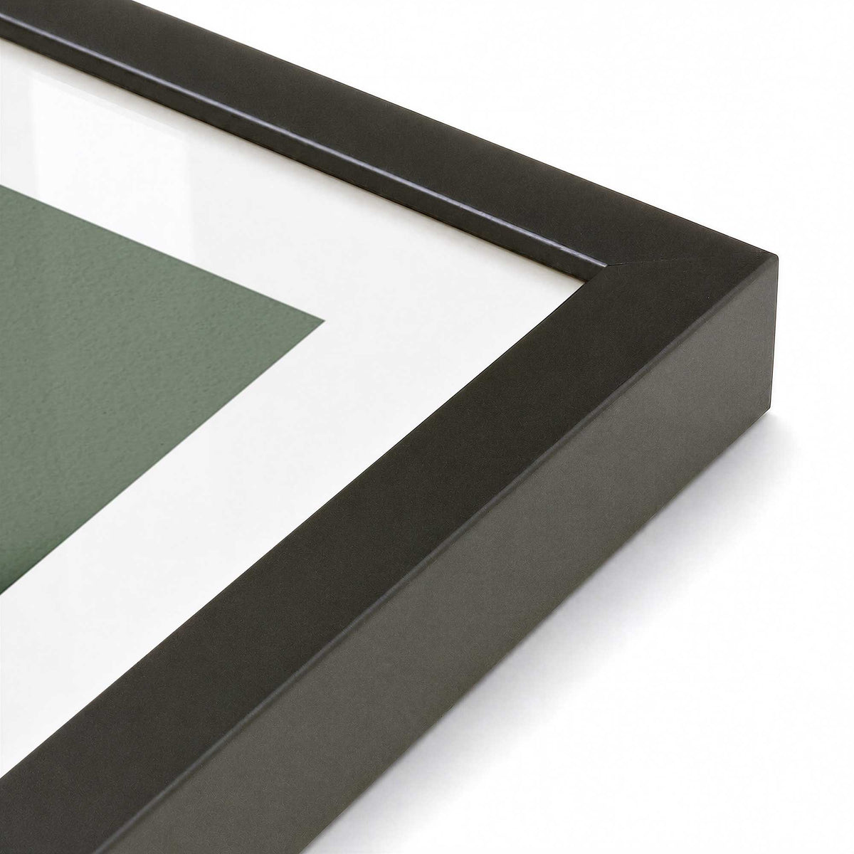 [Color:Satin Black], Picture of art in a Satin Black frame of the corner