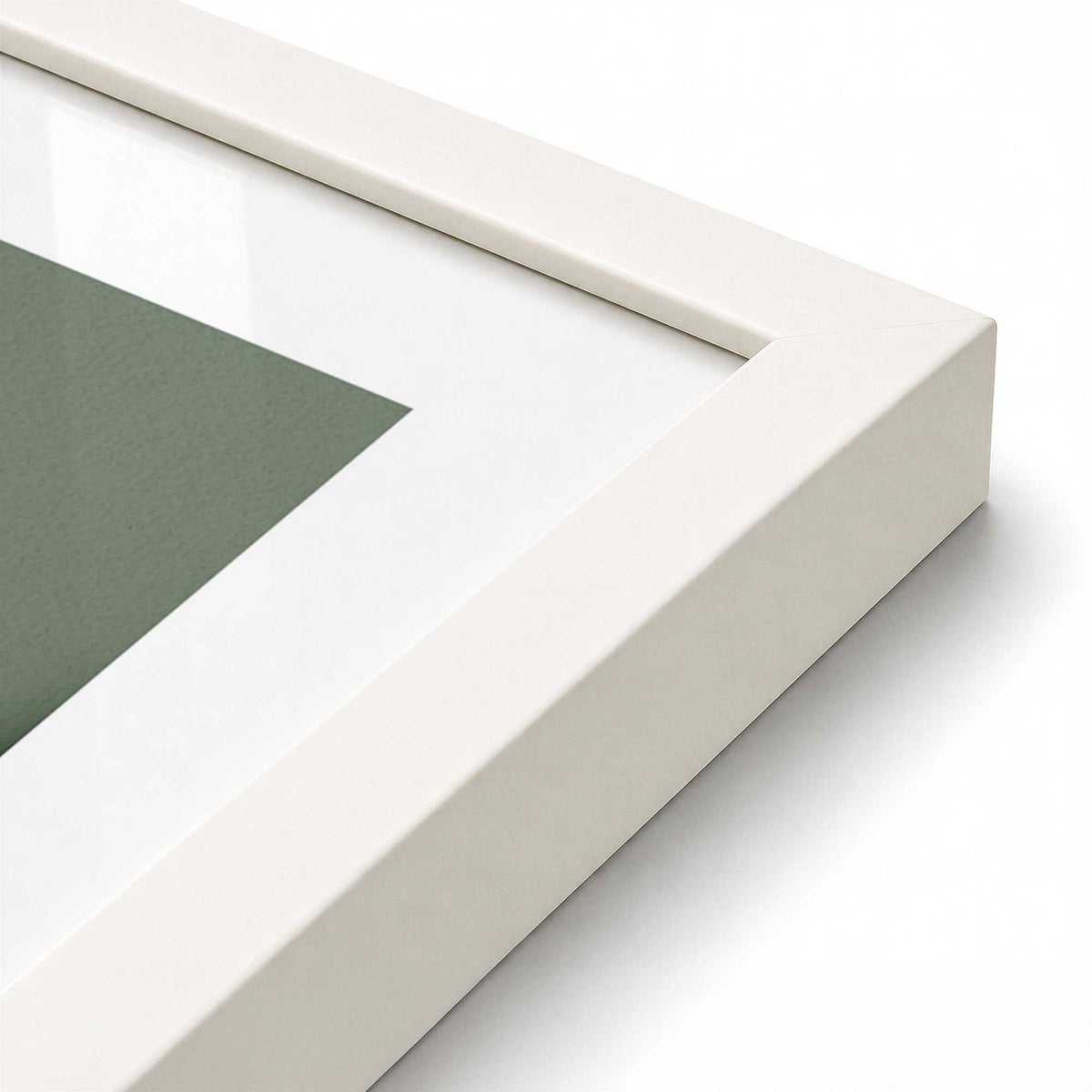 [Color:Opaque White], Picture of art in an Opaque White frame of the corner