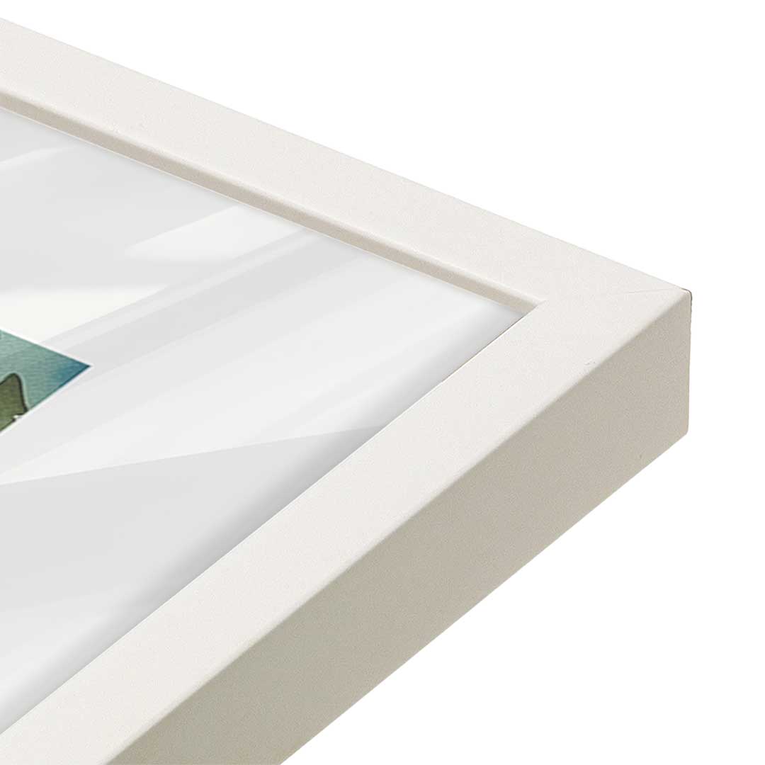 [Color:Opaque White], Picture of art in a Opaque White frame at an angle