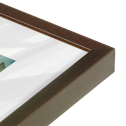 [Color:Brown], Picture of art in a Brown frame at an angle