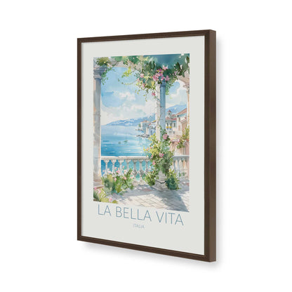 [Color:Brown], Picture of art in a Brown frame of the corner