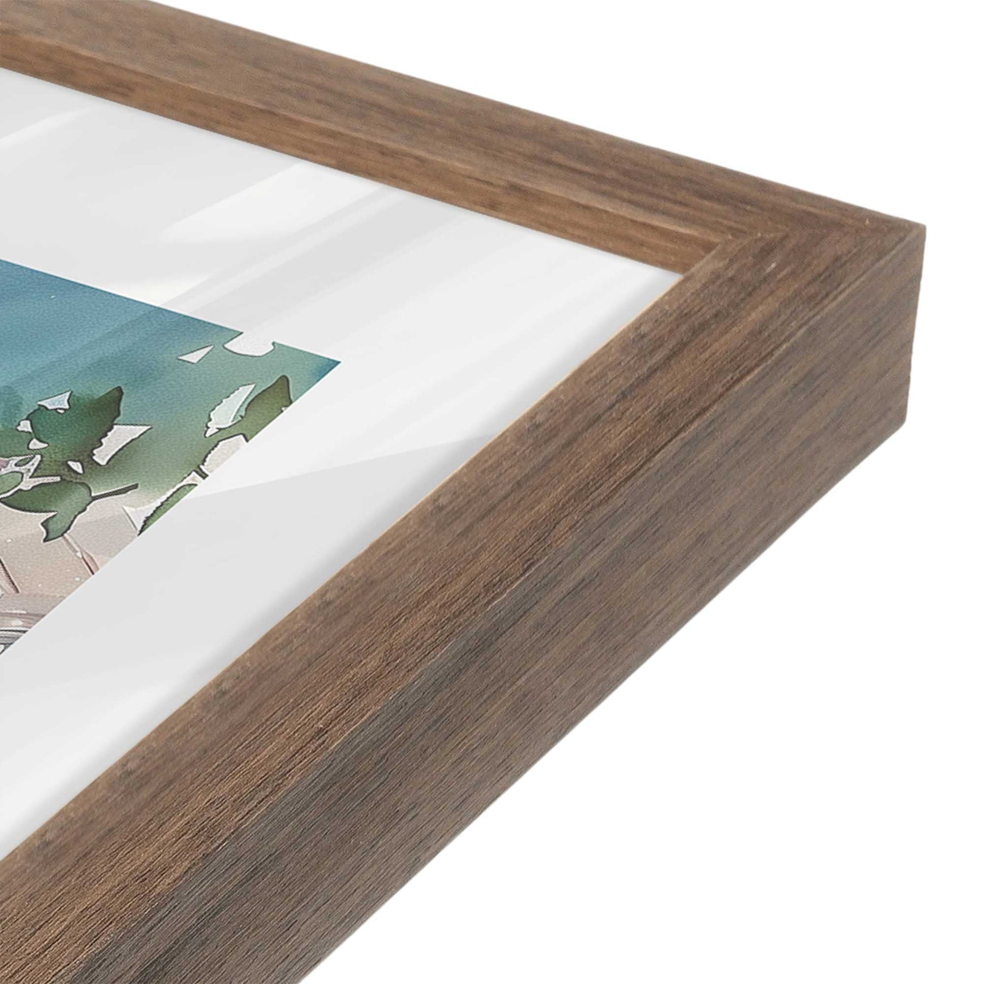 [Color:Walnut], Picture of art in a Walnut frame at an angle