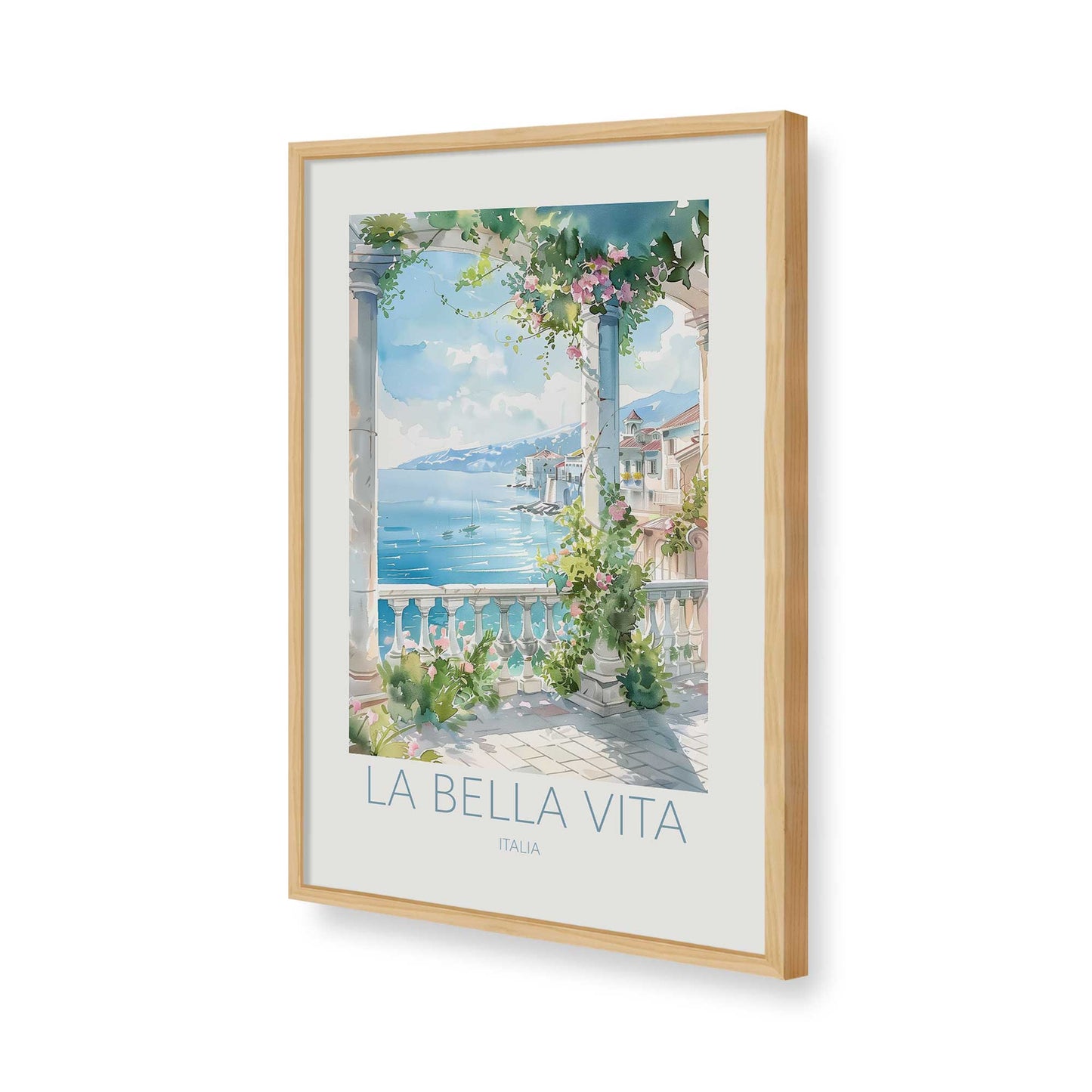 [Color:American Maple], Picture of art in a American Maple frame of the corner