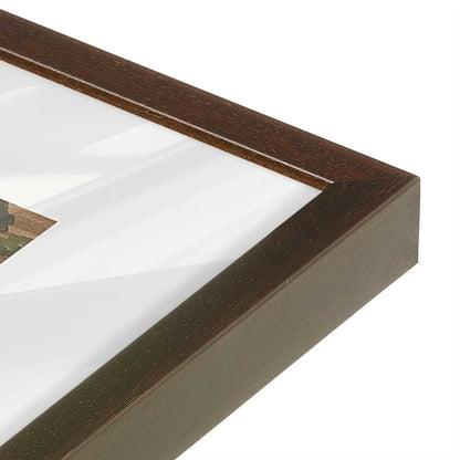 [Color:Brown], Picture of art in a Brown frame at an angle
