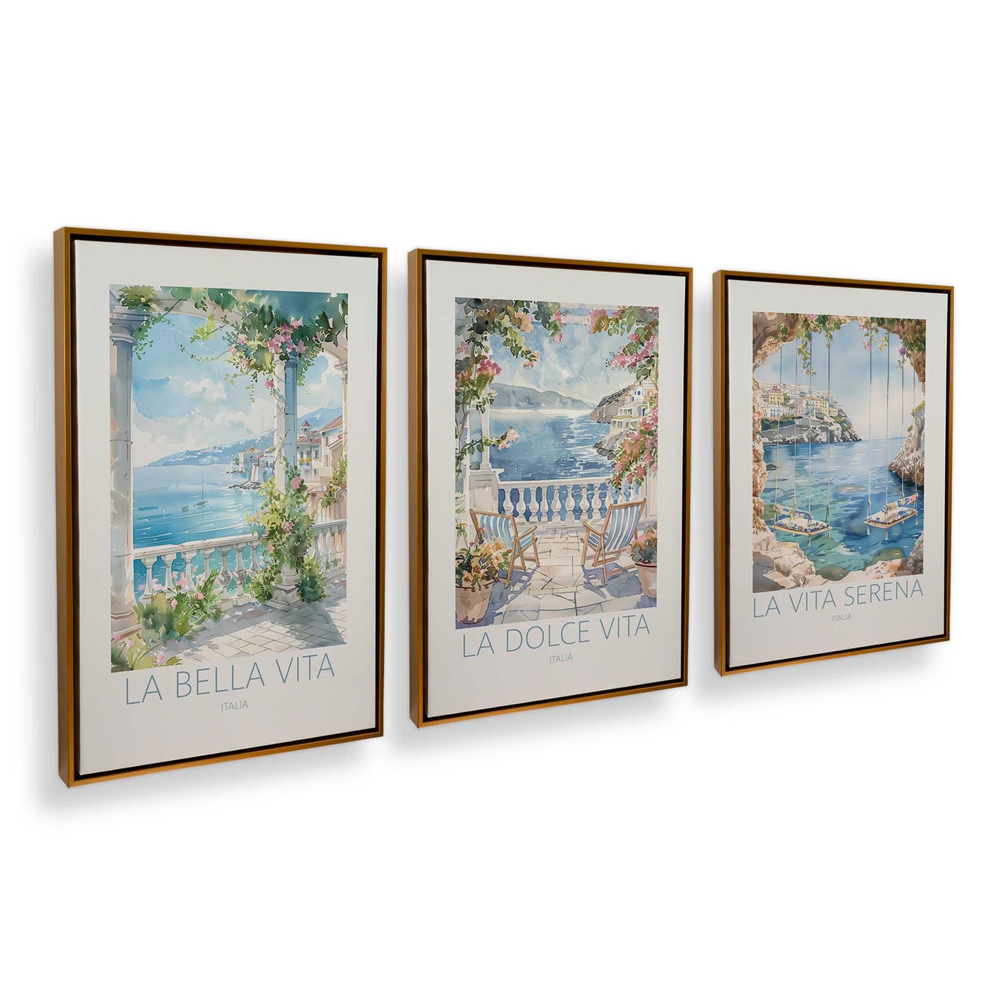 [Color:Polished Gold], Picture of art in a Polished Gold frame at an angle