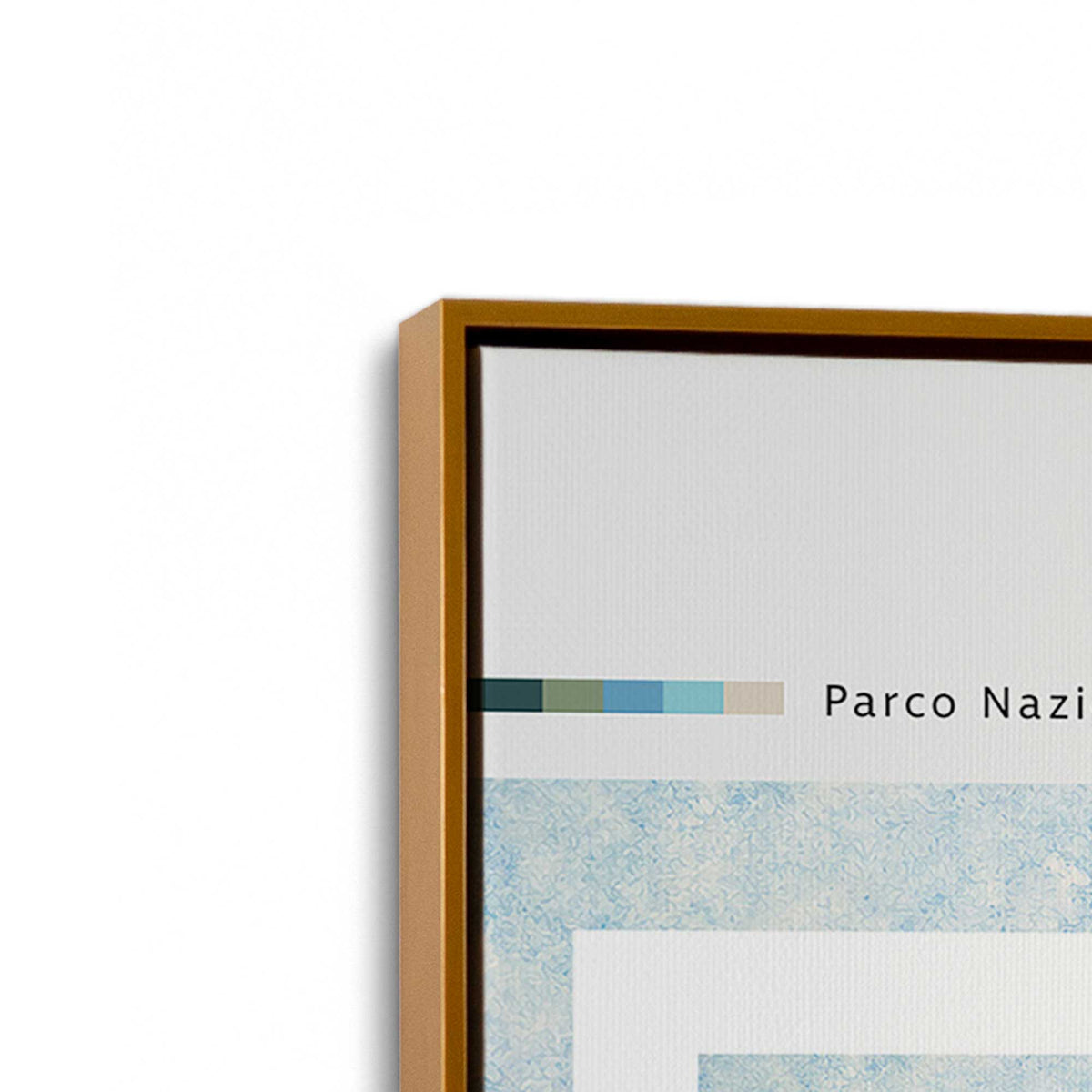 [Color:Polished Gold], Picture of art in a Polished Gold frame at an angle
