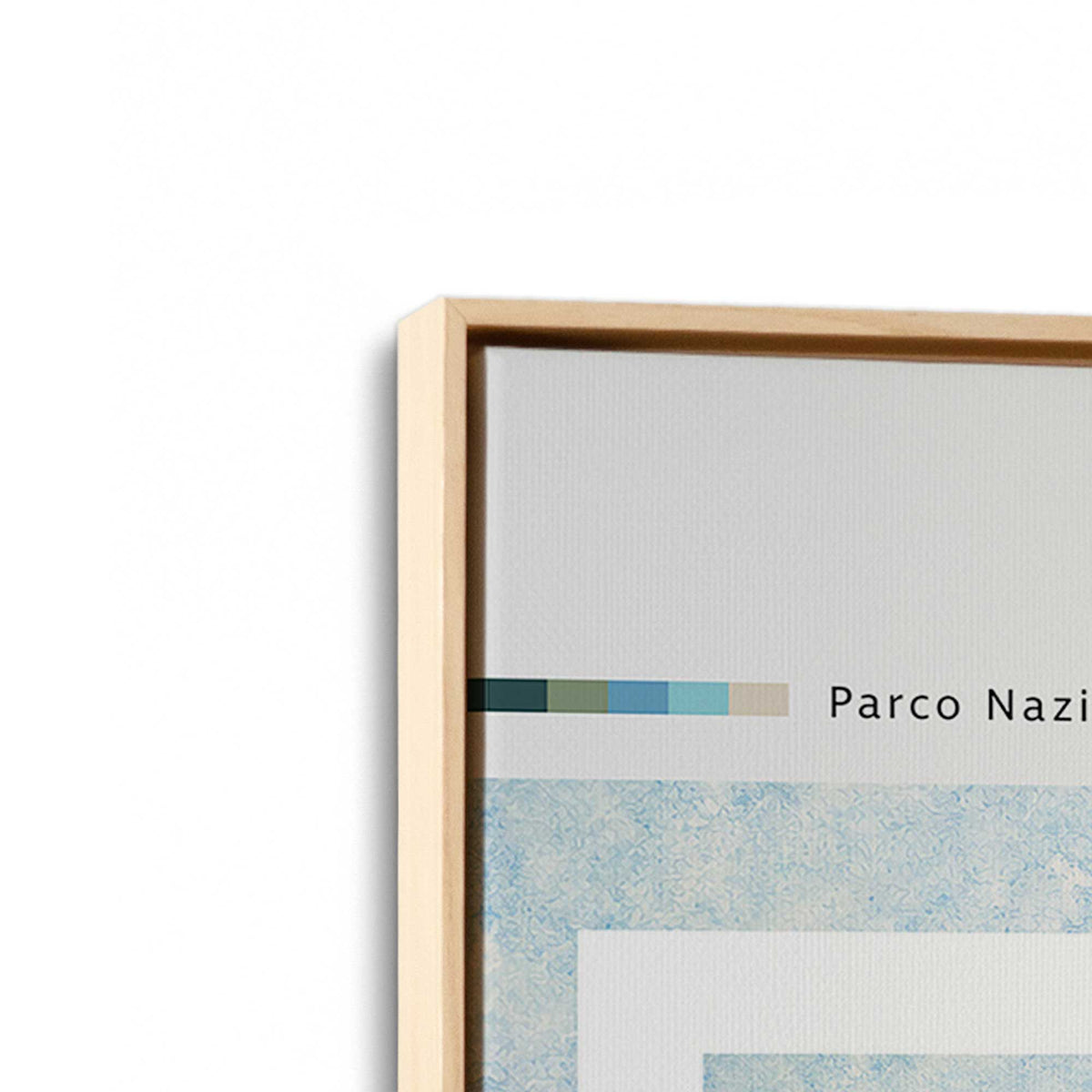 [Color:American Maple], Picture of art in a American Maple frame at an angle
