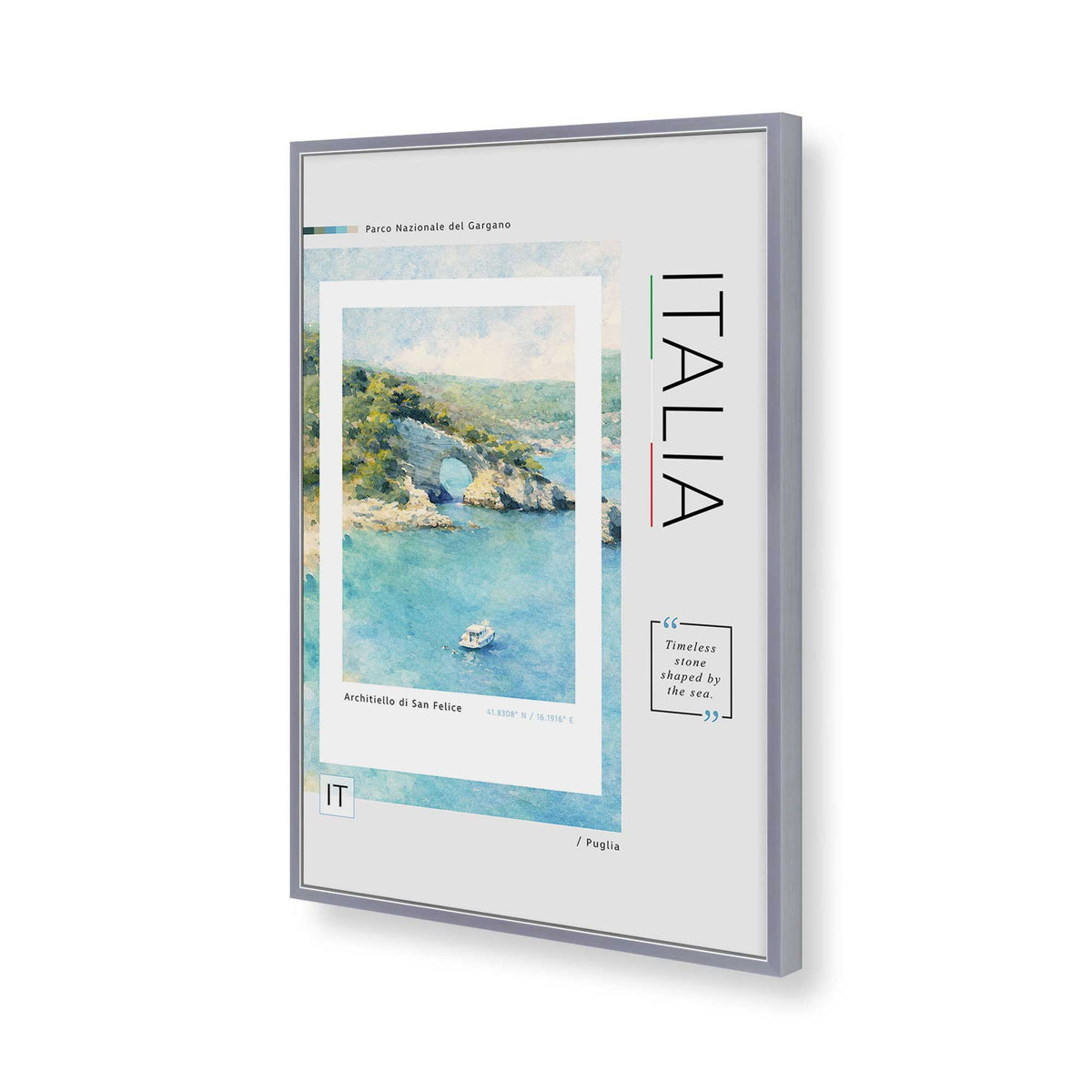 [Color:Polished Chrome], Picture of art in a Polished Chrome frame of the corner