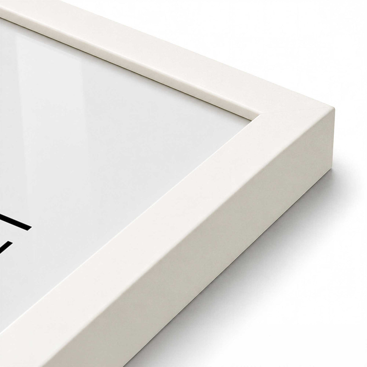 [Color:Opaque White], Picture of art in a Polished Chrome frame at an angle