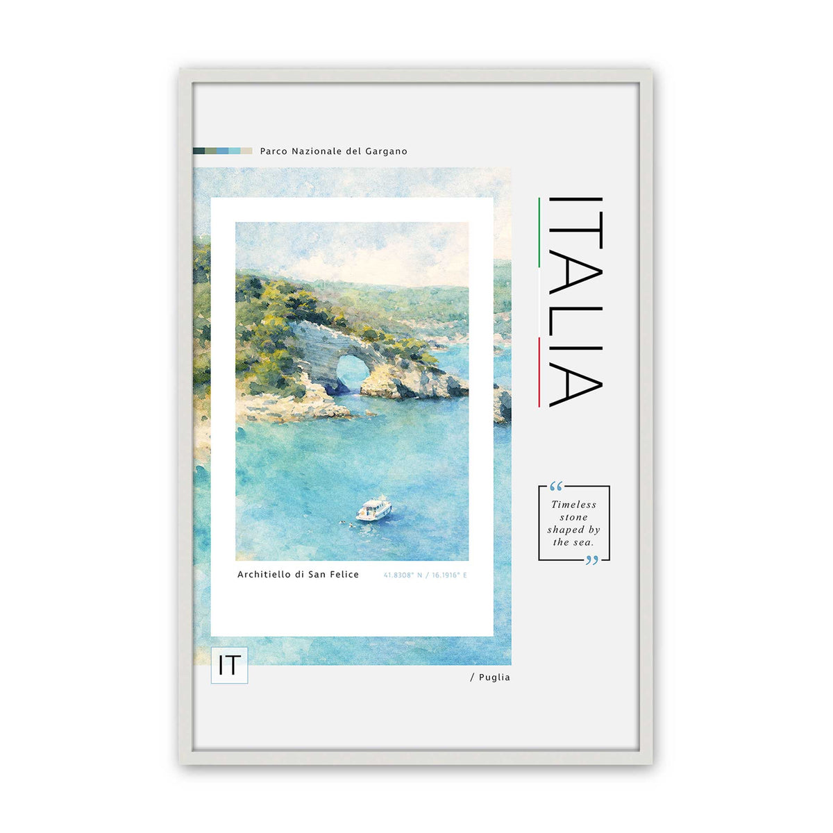 [Color:Opaque White], Picture of art in a Polished Chrome frame