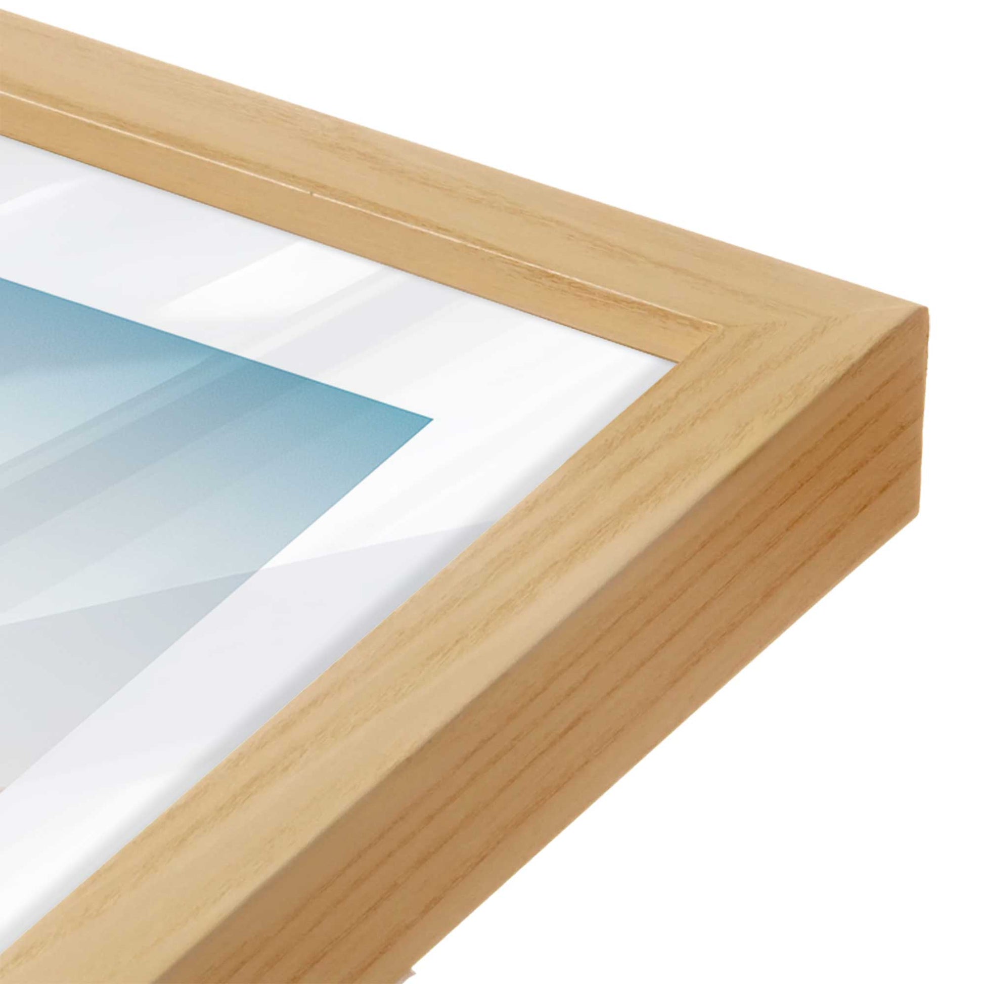 [Color:American Maple], Picture of art in a American Maple frame at an angle