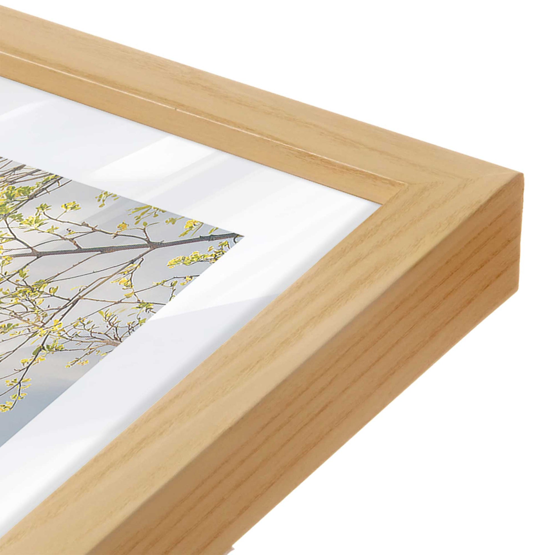 [Color:American Maple], Picture of art in a American Maple frame at an angle