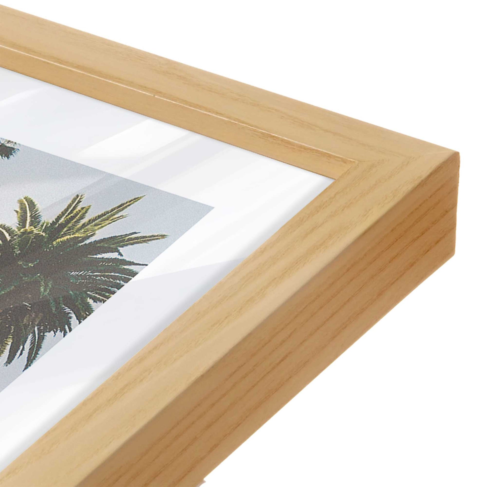 [Color:American Maple], Picture of art in a American Maple frame at an angle