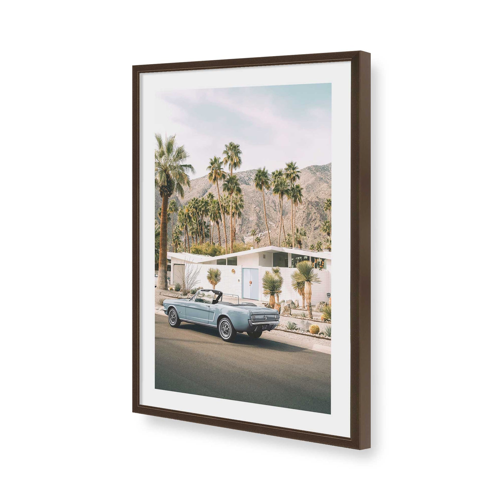[Color:Brown], Picture of art in a Brown frame of the corner
