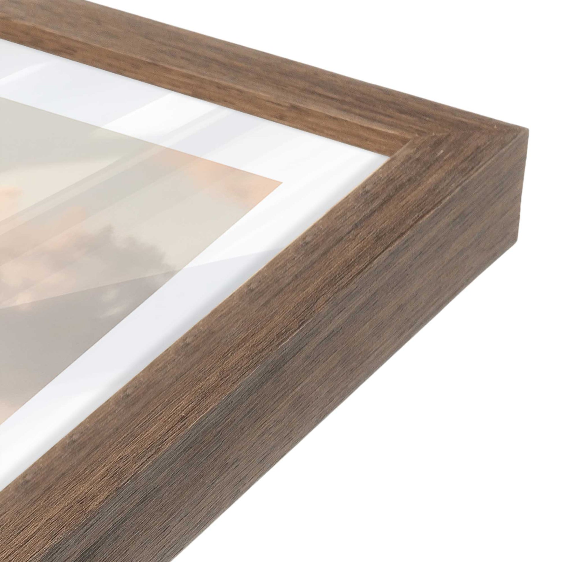 [Color:Walnut], Picture of art in a Walnut frame of the corner