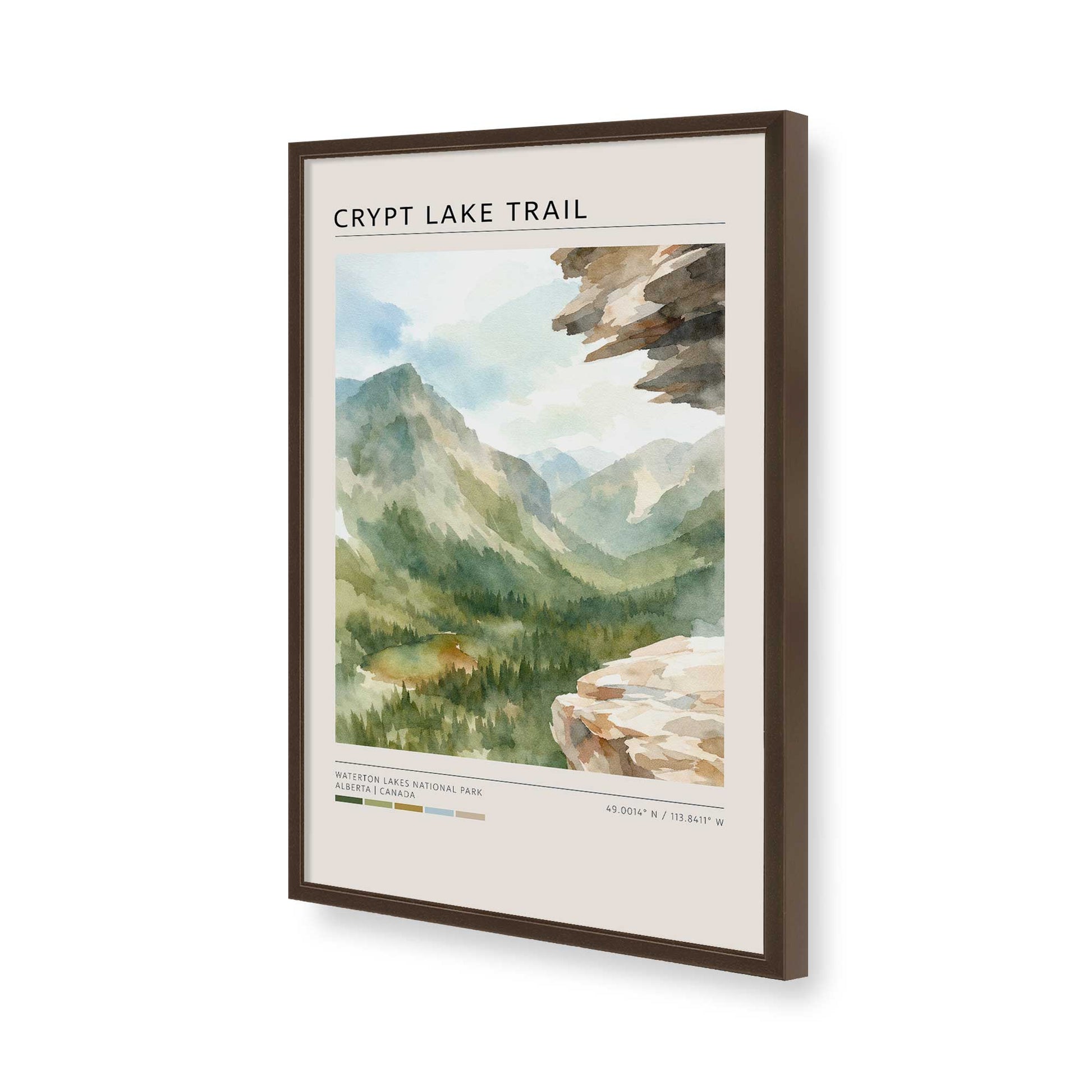 [Color:Brown], Picture of art in a Brown frame of the corner