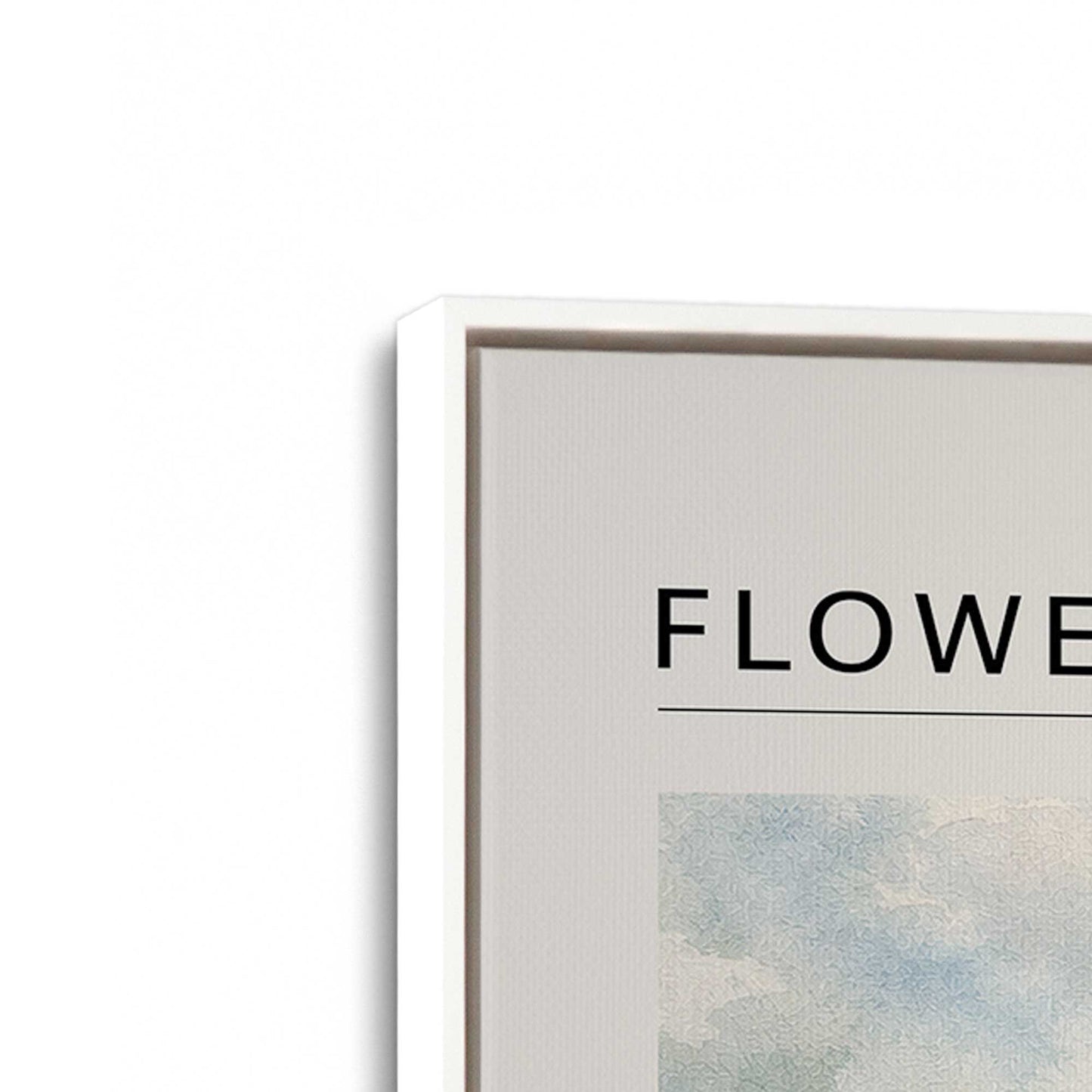[Color:Opaque White], Picture of art in a White frame at an angle