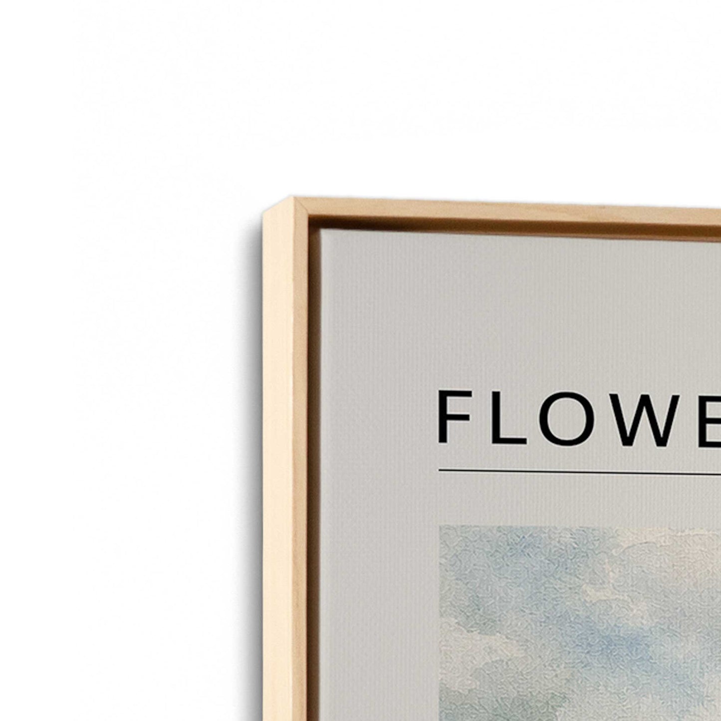 [Color:American Maple], Picture of art in a American Maple frame at an angle