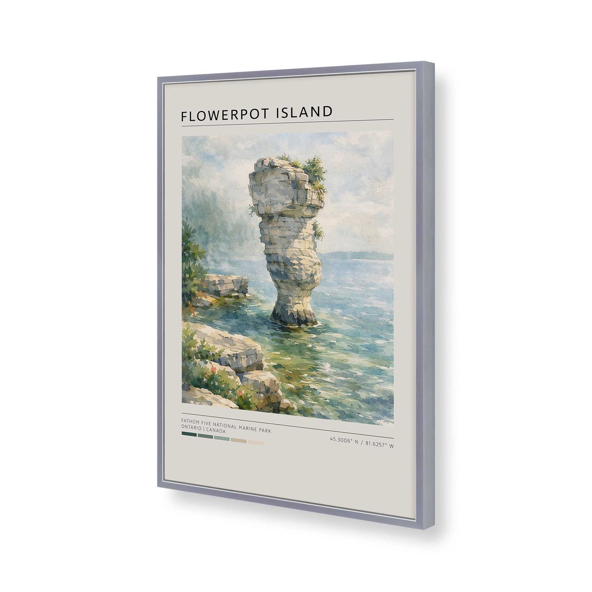 [Color:Polished Chrome], Picture of art in a Polished Chrome frame of the corner