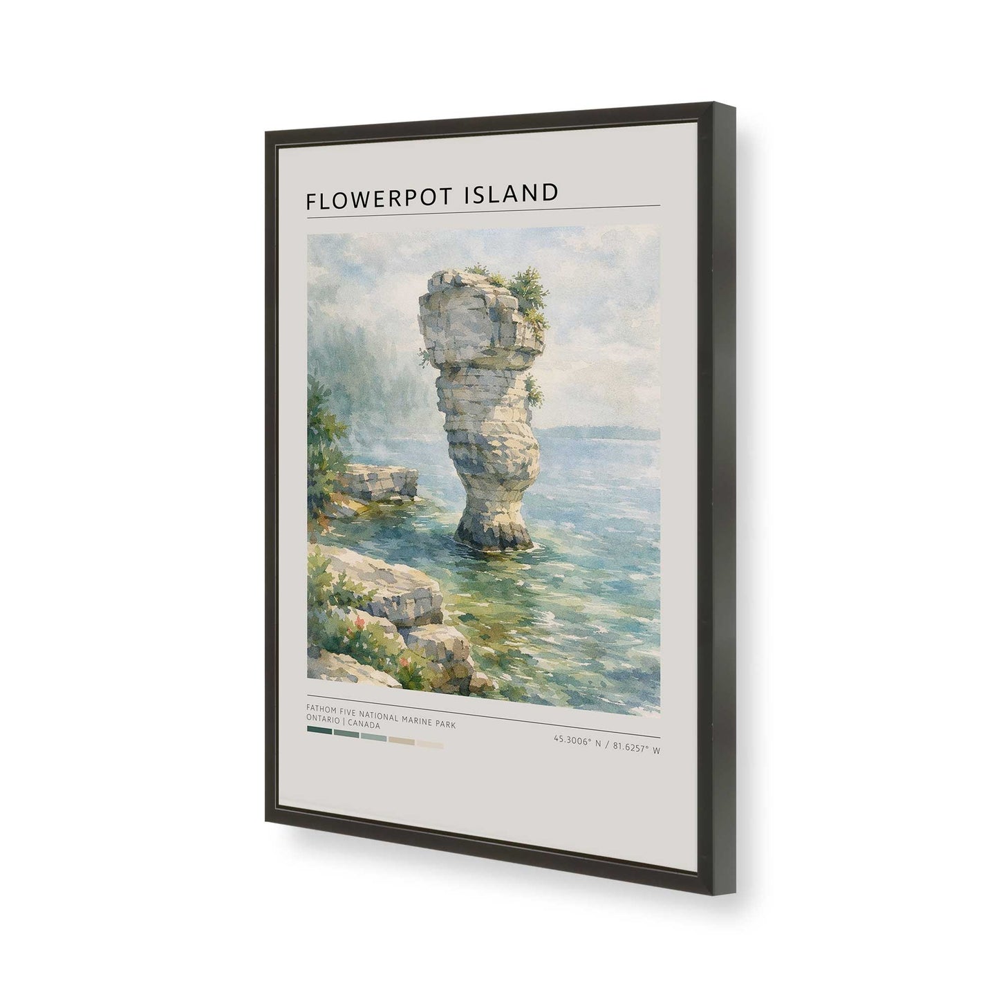 [Color:Satin Black], Picture of art in a Satin Black frame of the corner