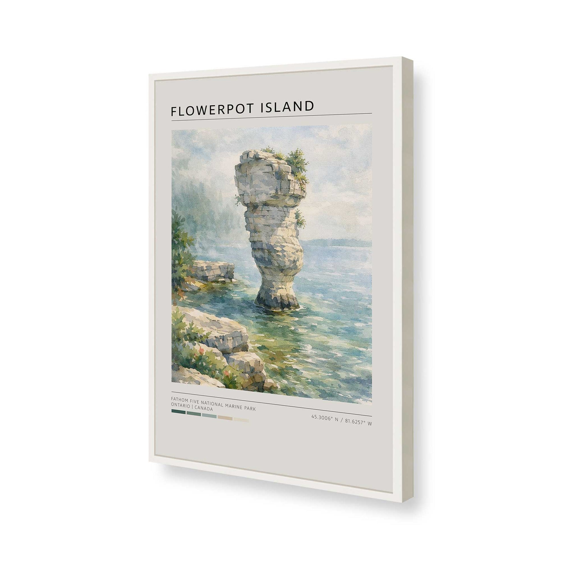 [Color:Opaque White], Picture of art in a Opaque White frame of the corner
