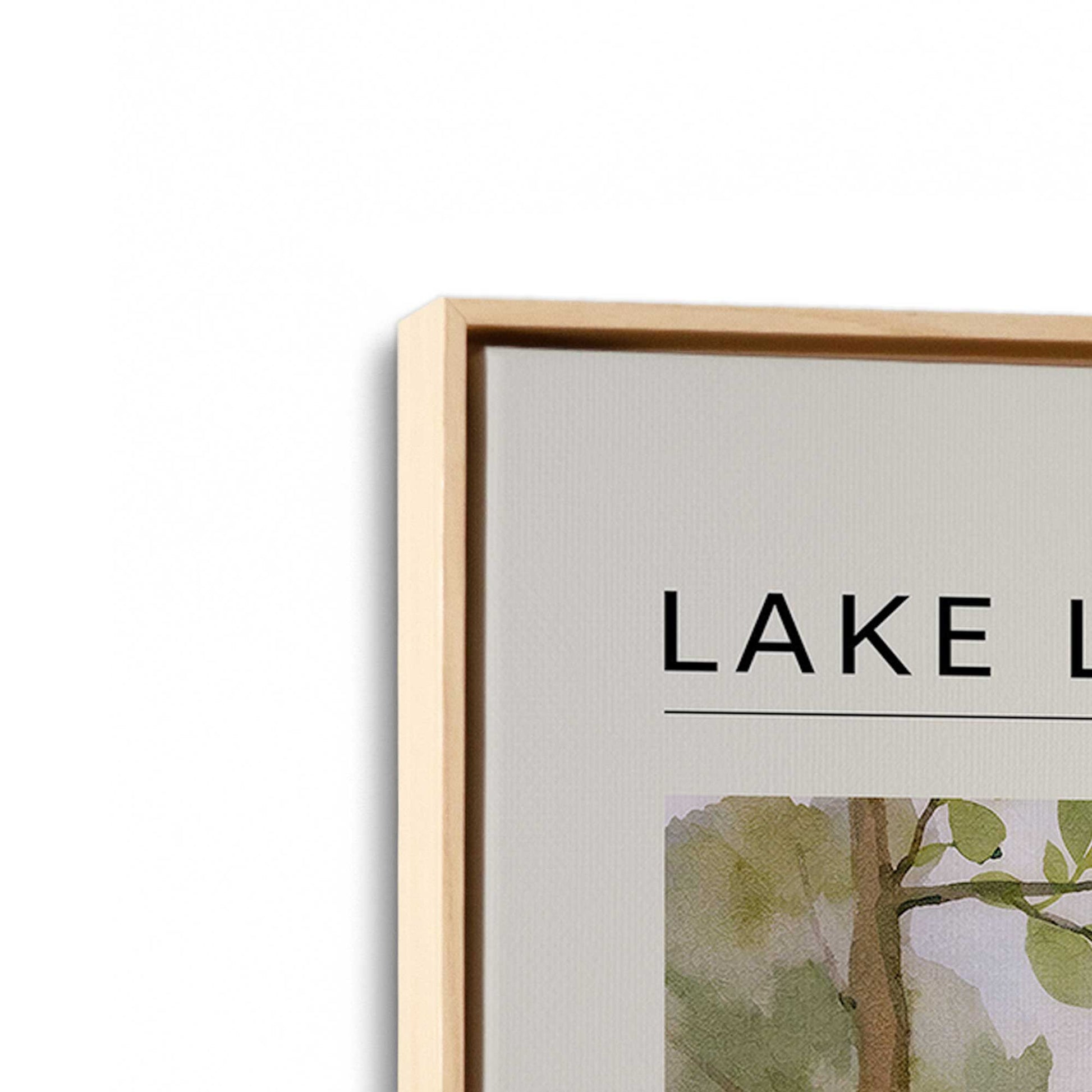 [Color:American Maple], Picture of art in a American Maple frame at an angle