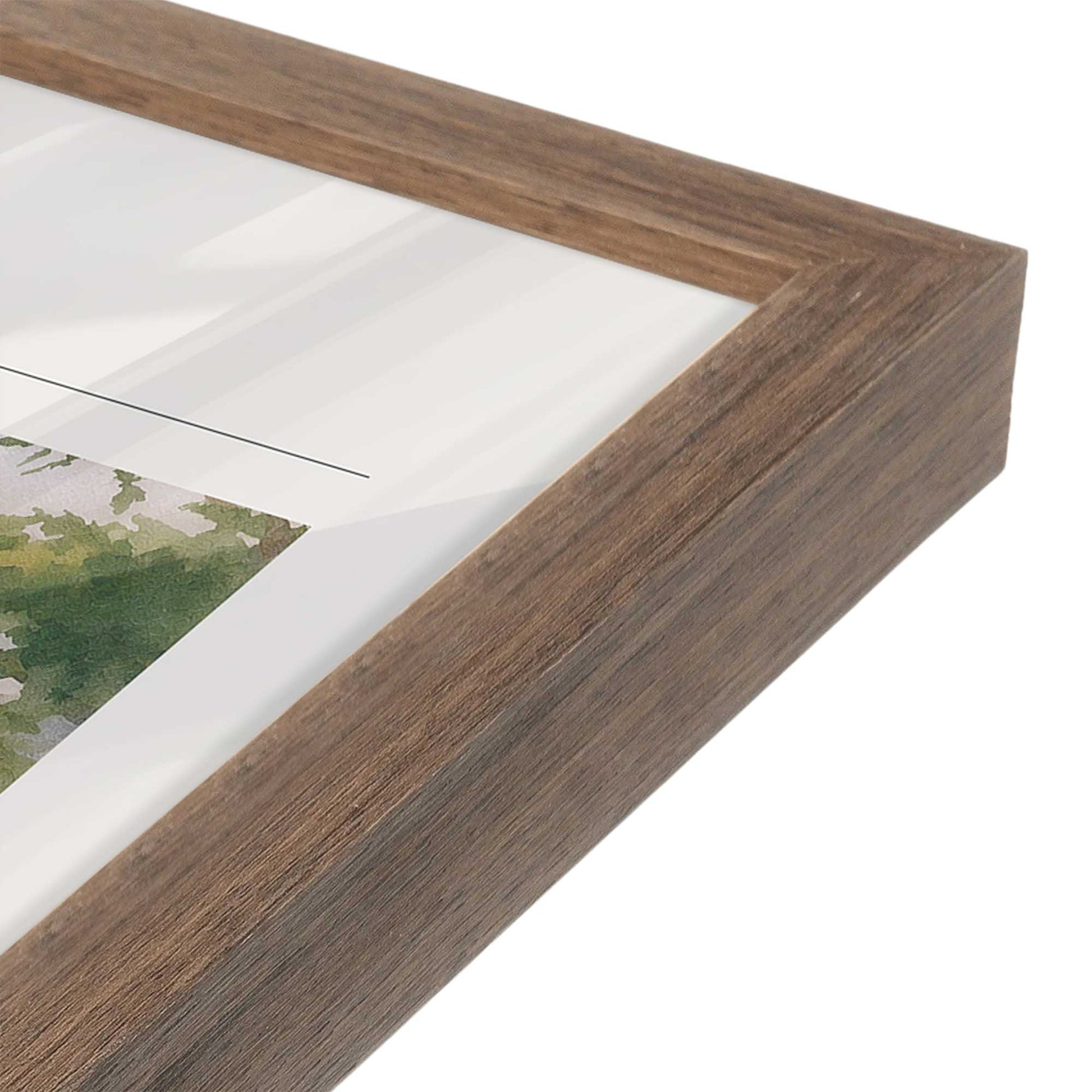 [Color:Walnut], Picture of art in a Walnut frame at an angle