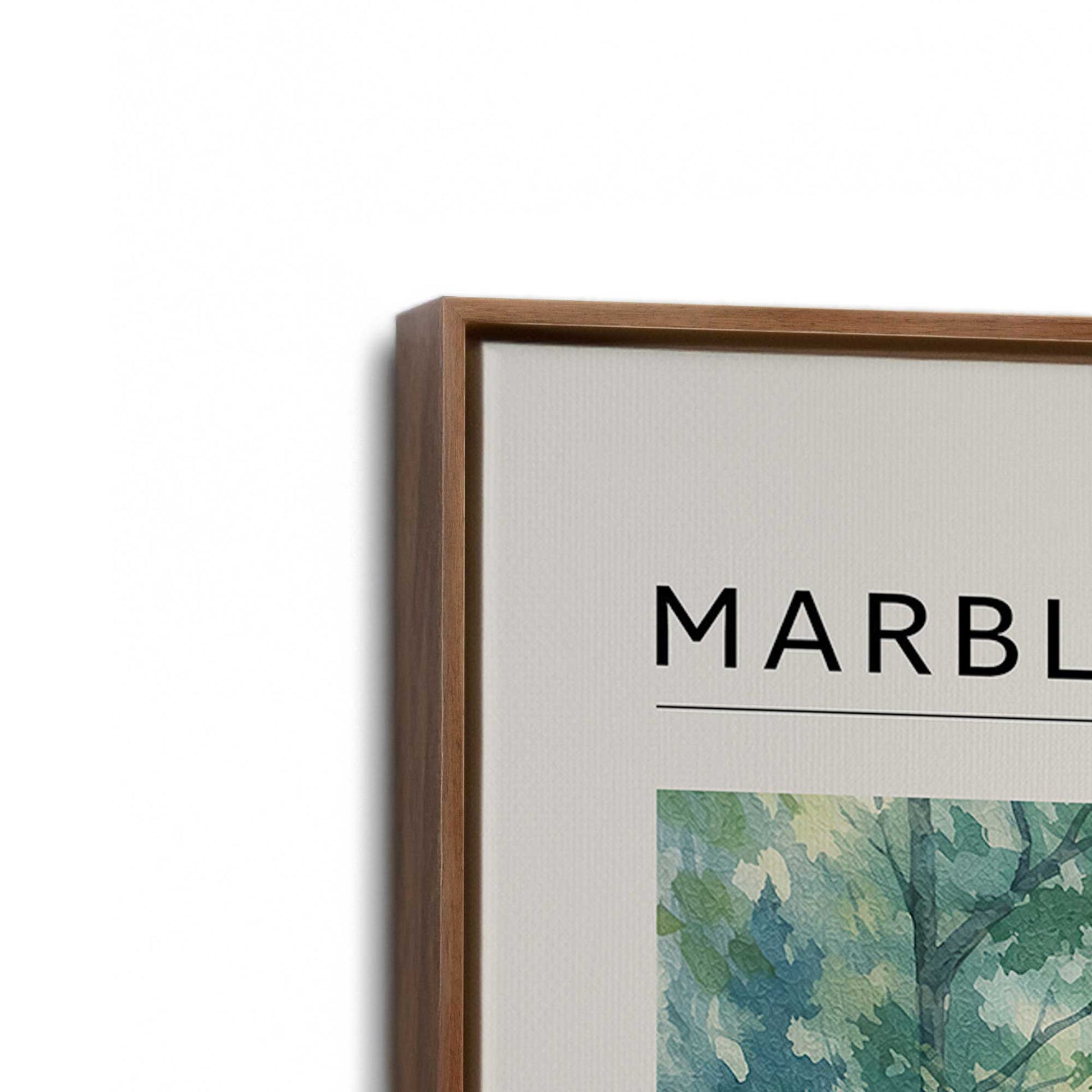 [Color:Walnut], Picture of art in a Walnut frame at an angle