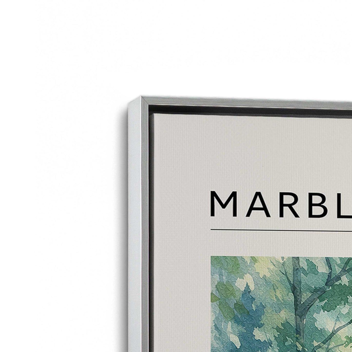 [Color:Polished Chrome], Picture of art in a Polished Chrome frame at an angle
