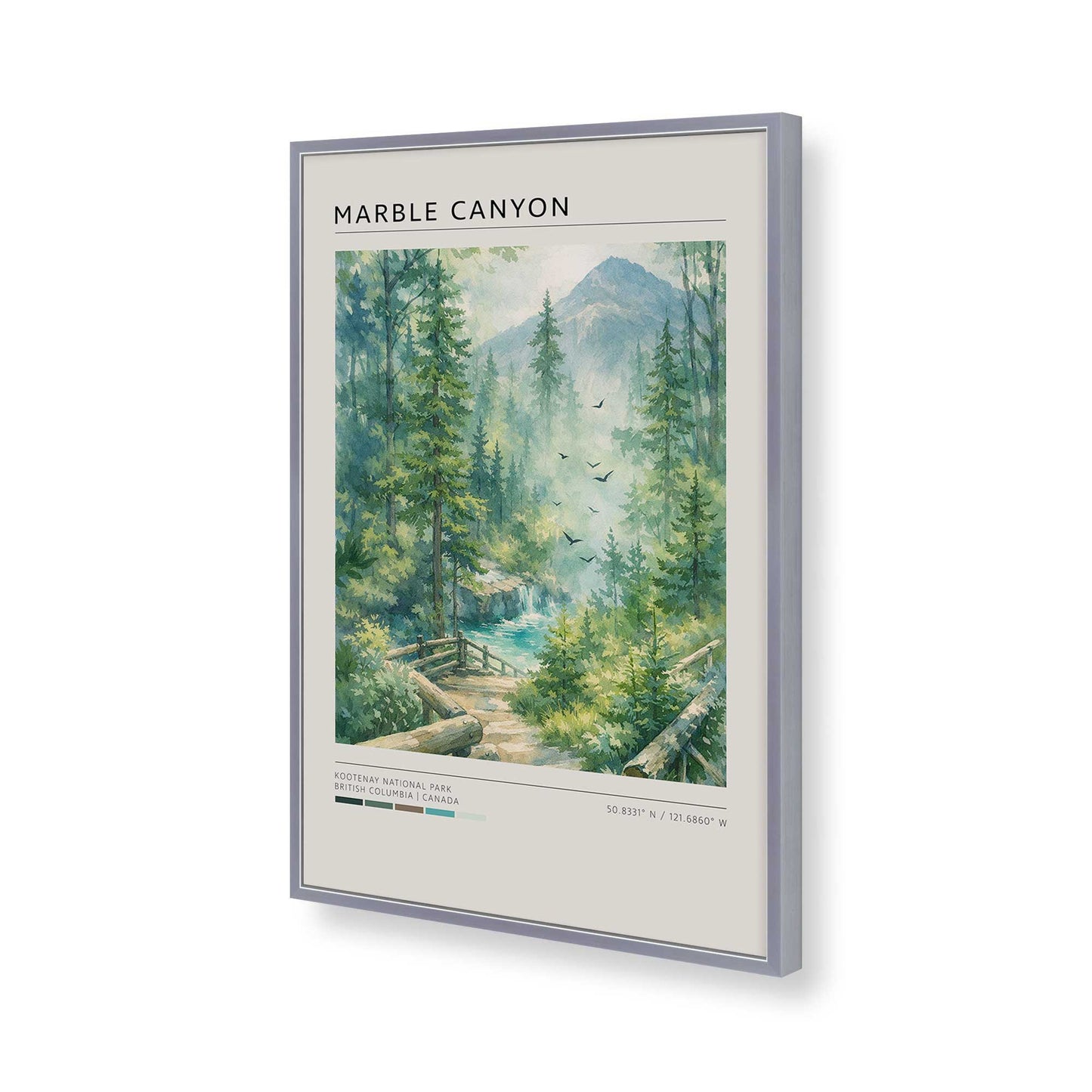 [Color:Polished Chrome], Picture of art in a Polished Chrome frame of the corner
