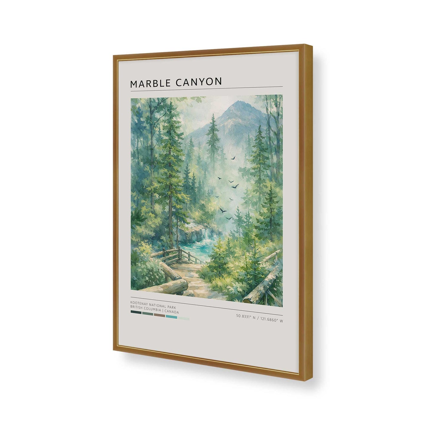[Color:Polished Gold], Picture of art in a Polished Gold frame of the corner