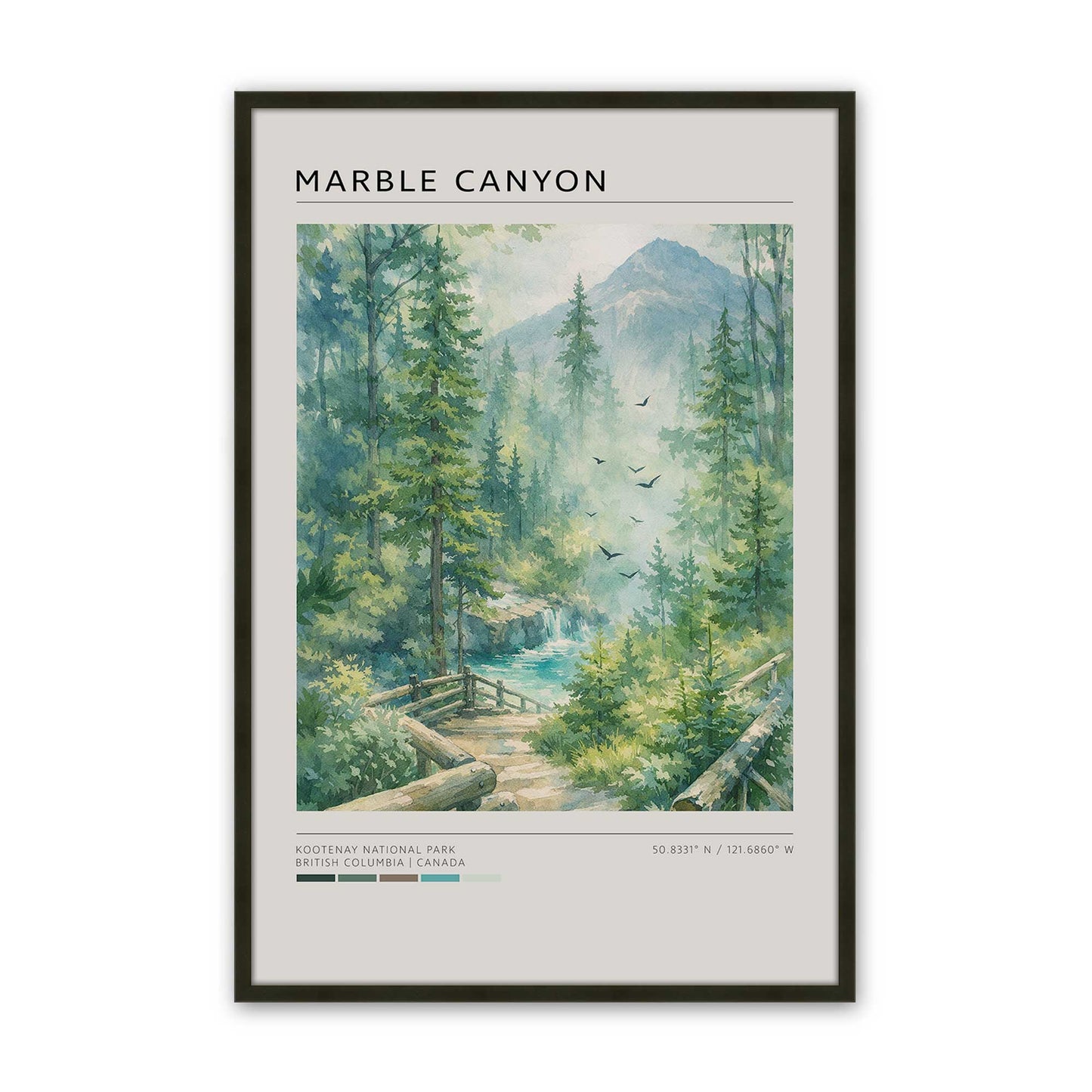 [Color:Satin Black], Picture of art in a Satin Black frame