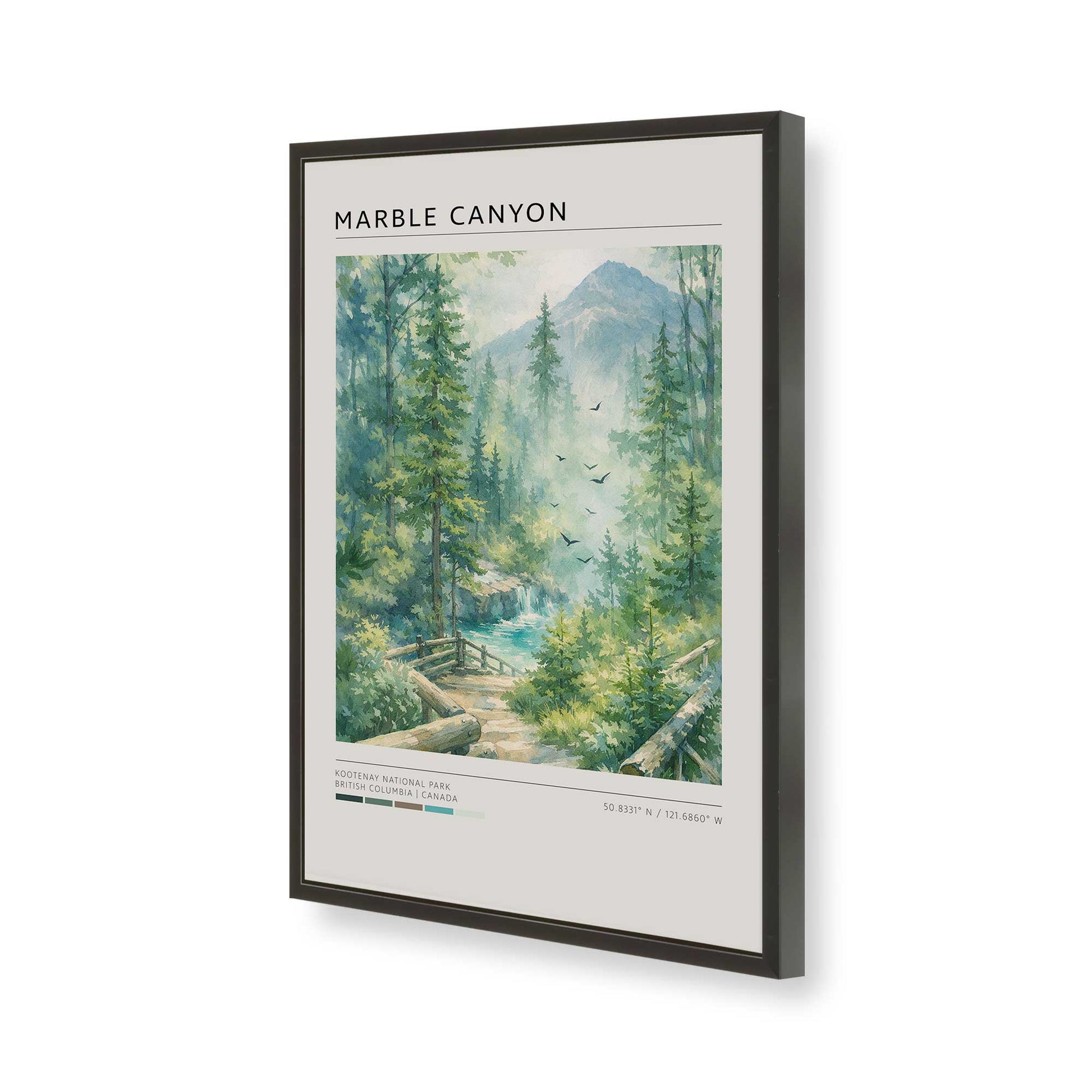 [Color:Satin Black], Picture of art in a Satin Black frame of the corner