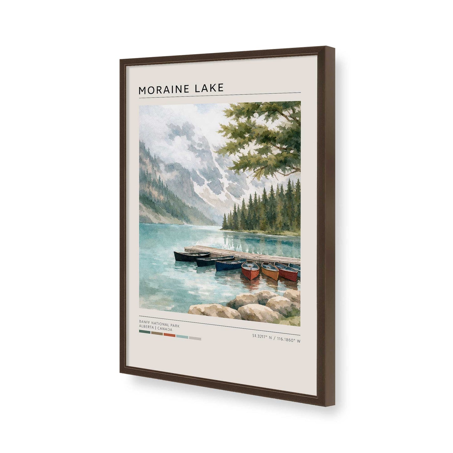 [Color:Brown], Picture of art in a Brown frame of the corner