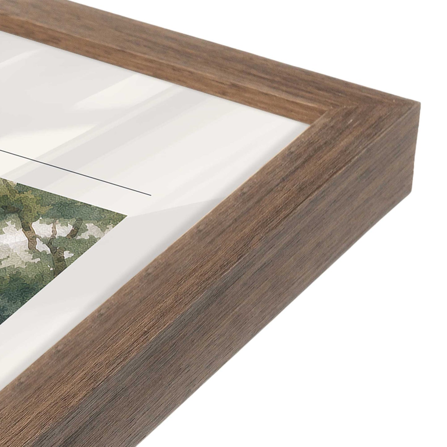 [Color:Walnut], Picture of art in a Walnut frame at an angle