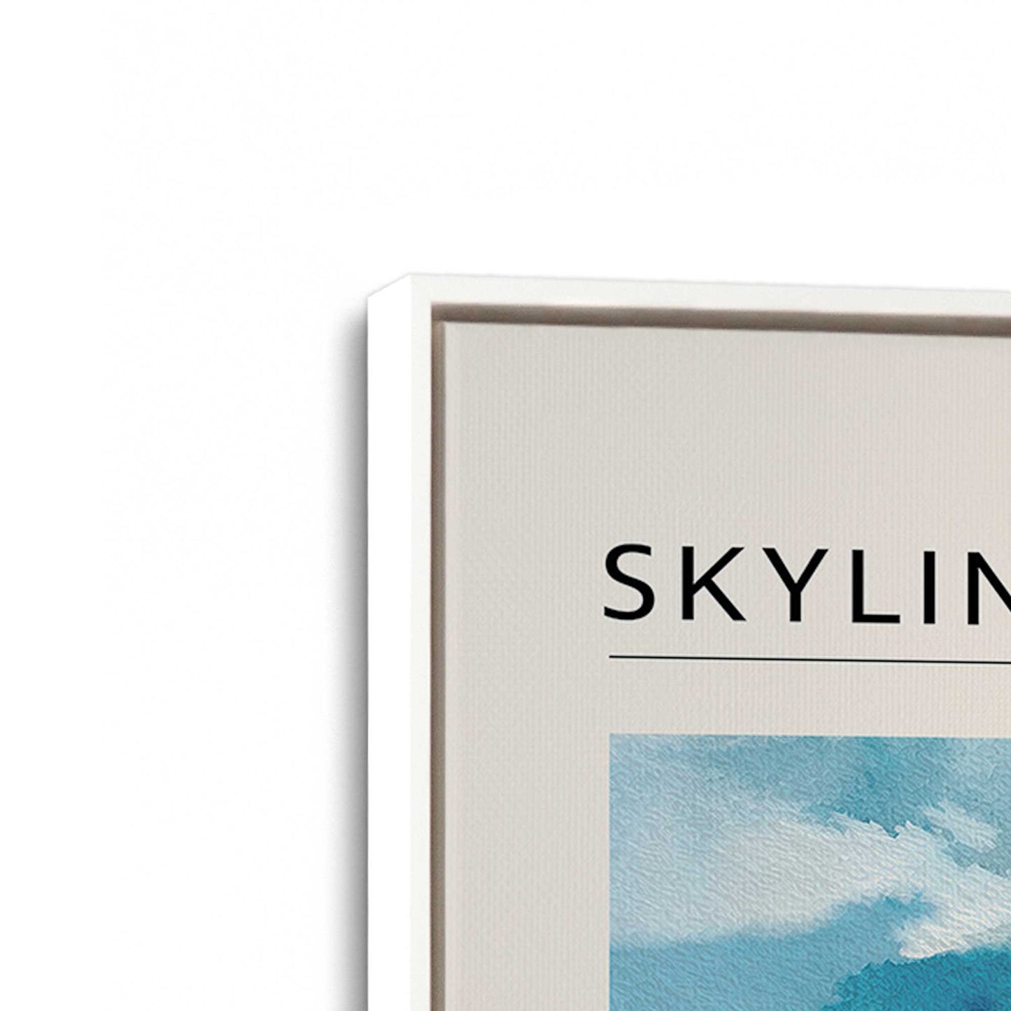 [Color:Opaque White], Picture of art in a White frame at an angle