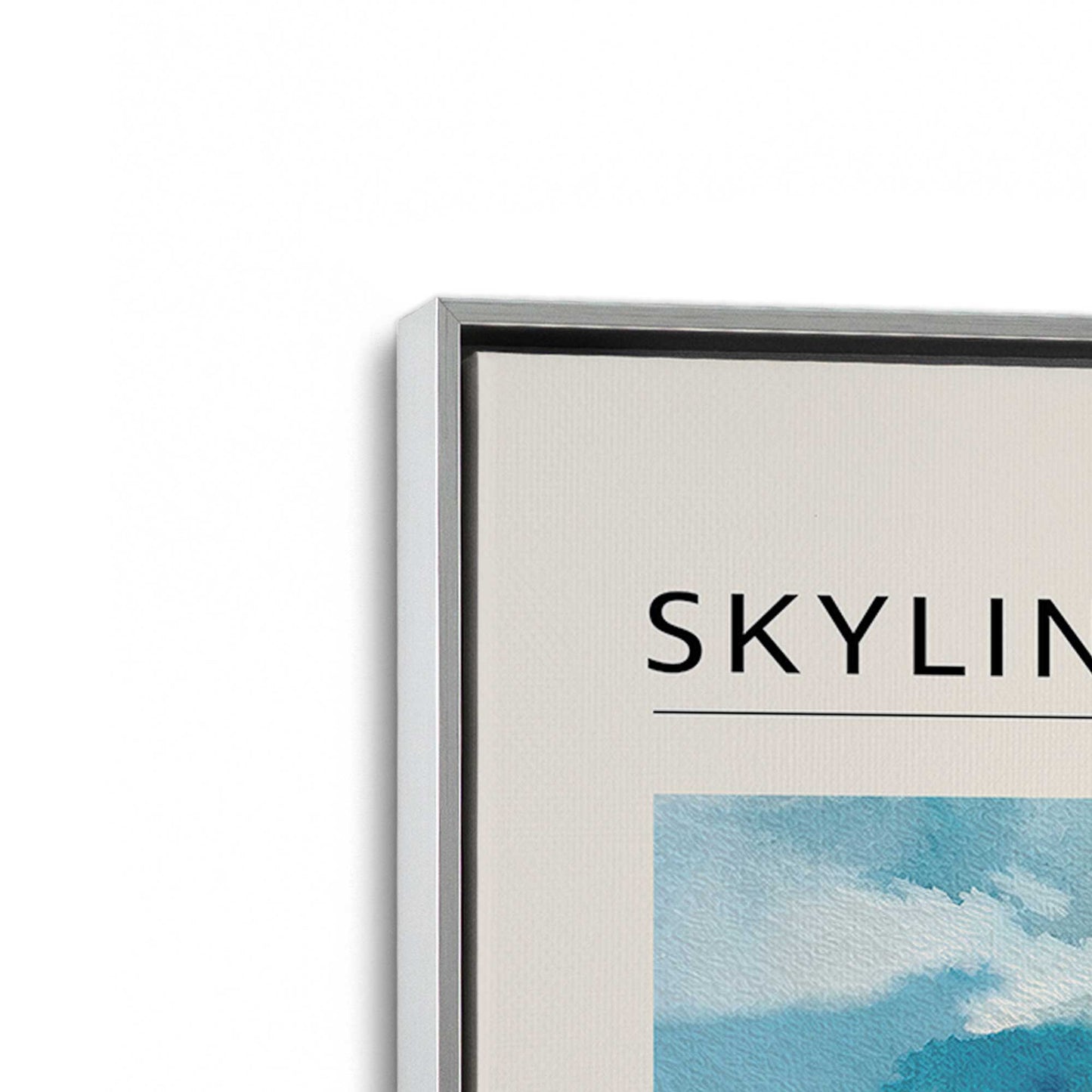 [Color:Polished Chrome], Picture of art in a Polished Chrome frame at an angle