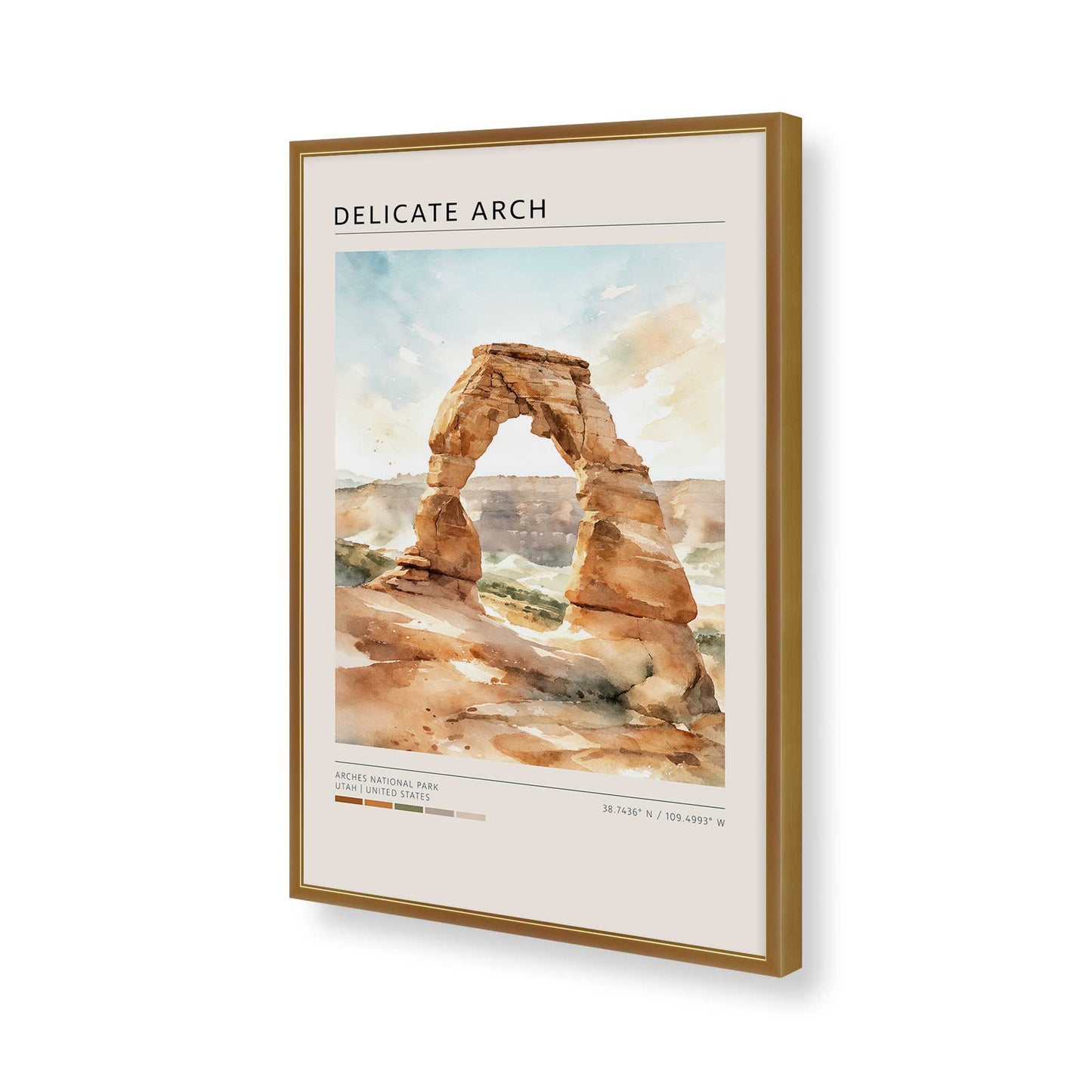 [Color:Polished Gold], Picture of art in a Polished Gold frame of the corner