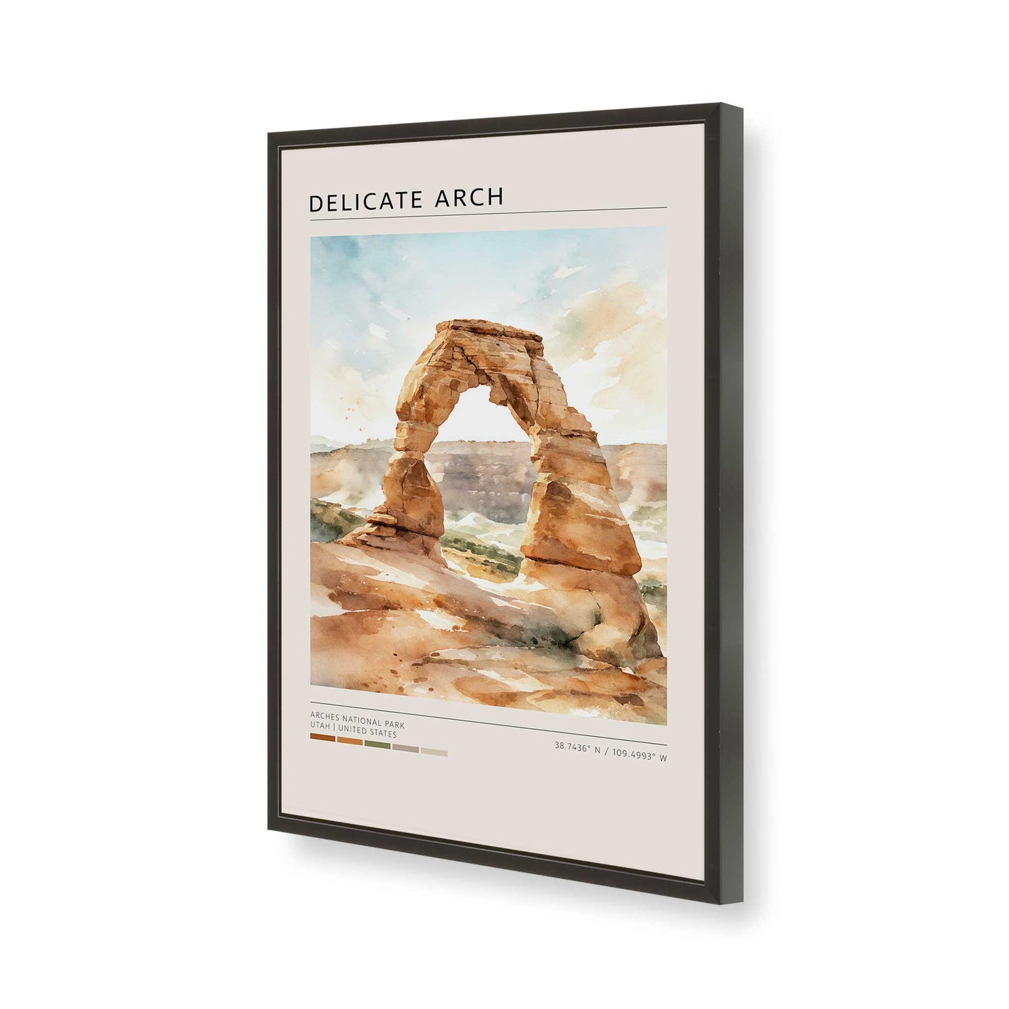 [Color:Satin Black], Picture of art in a Satin Black frame of the corner