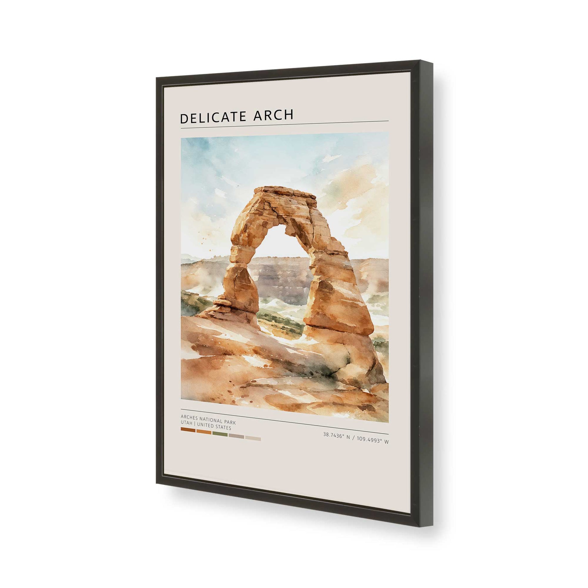 [Color:Satin Black], Picture of art in a Satin Black frame of the corner