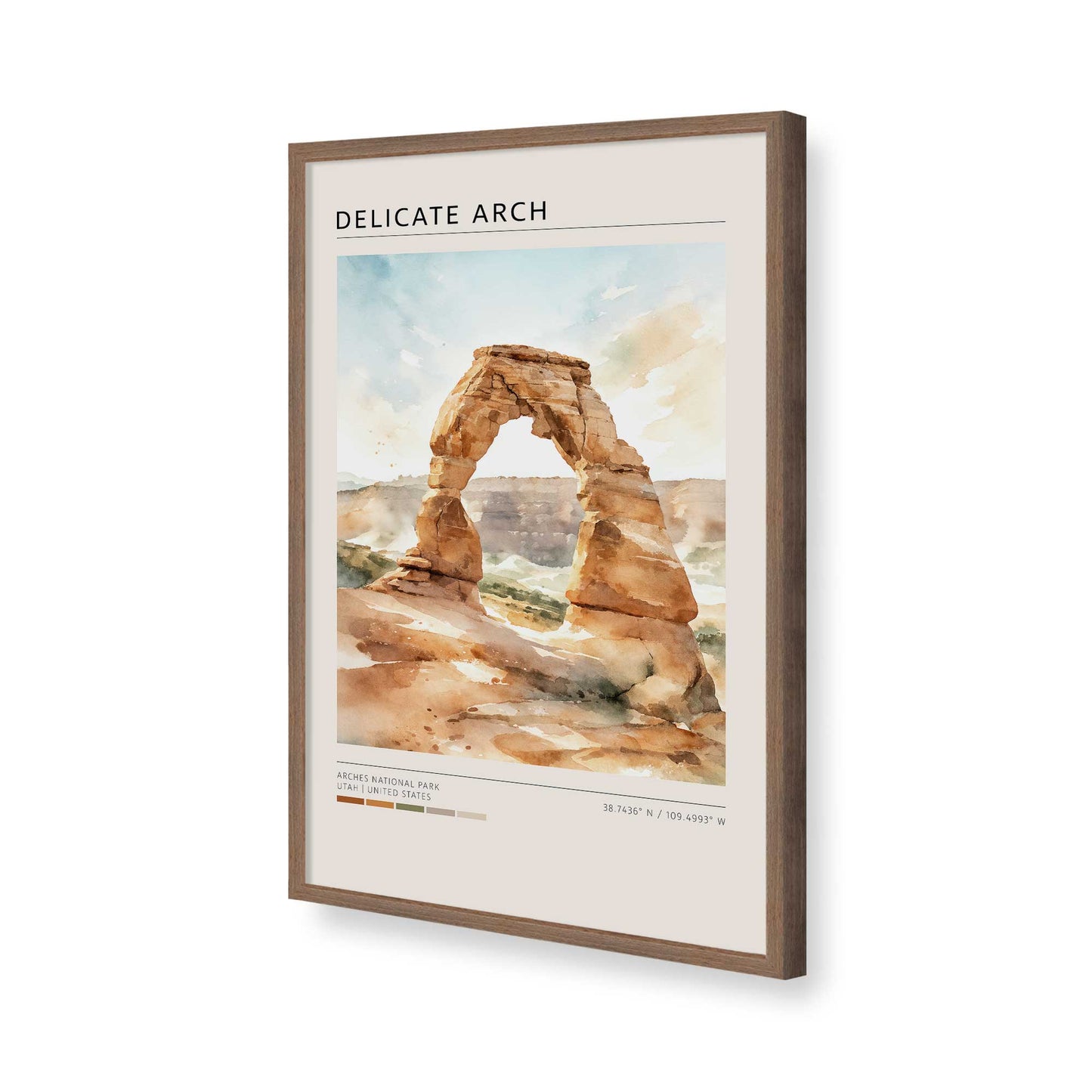 [Color:Walnut], Picture of art in a Walnut frame of the corner