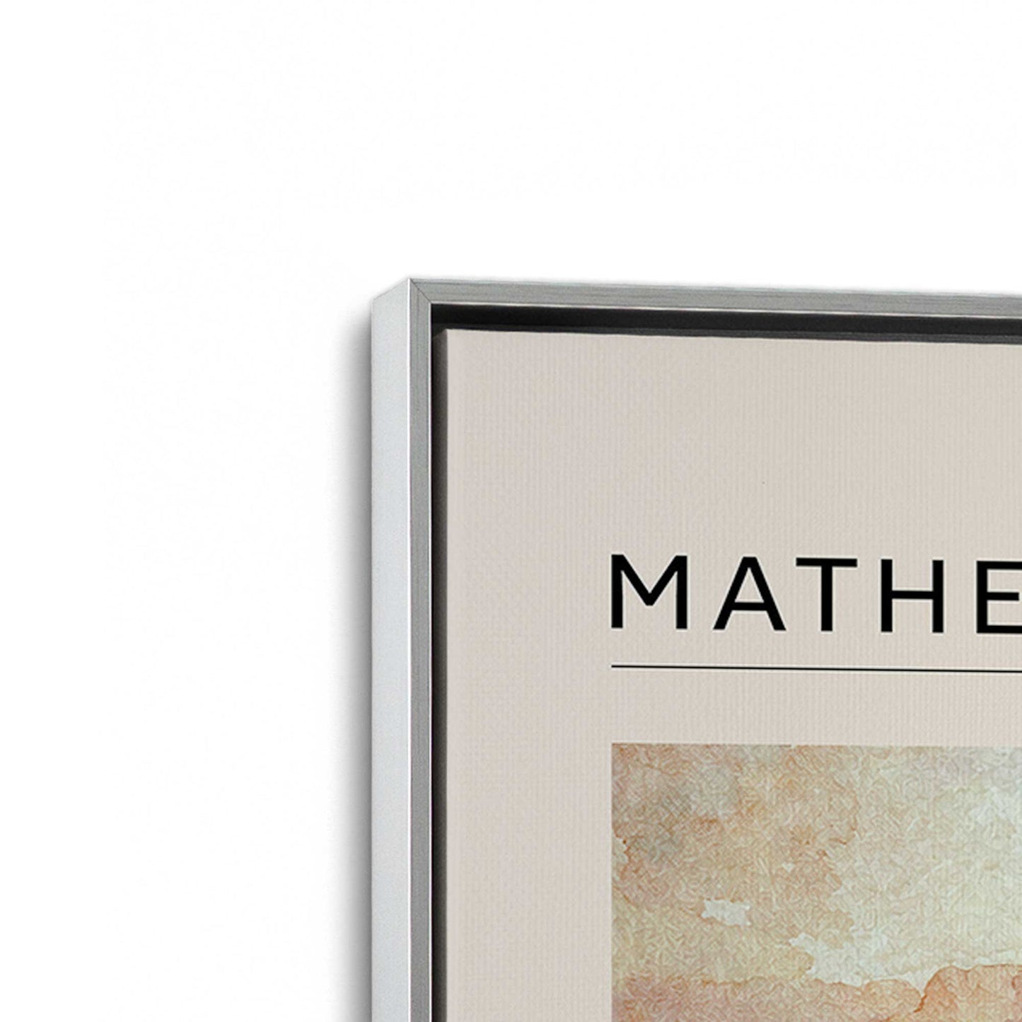 [Color:Polished Chrome], Picture of art in a Polished Chrome frame at an angle