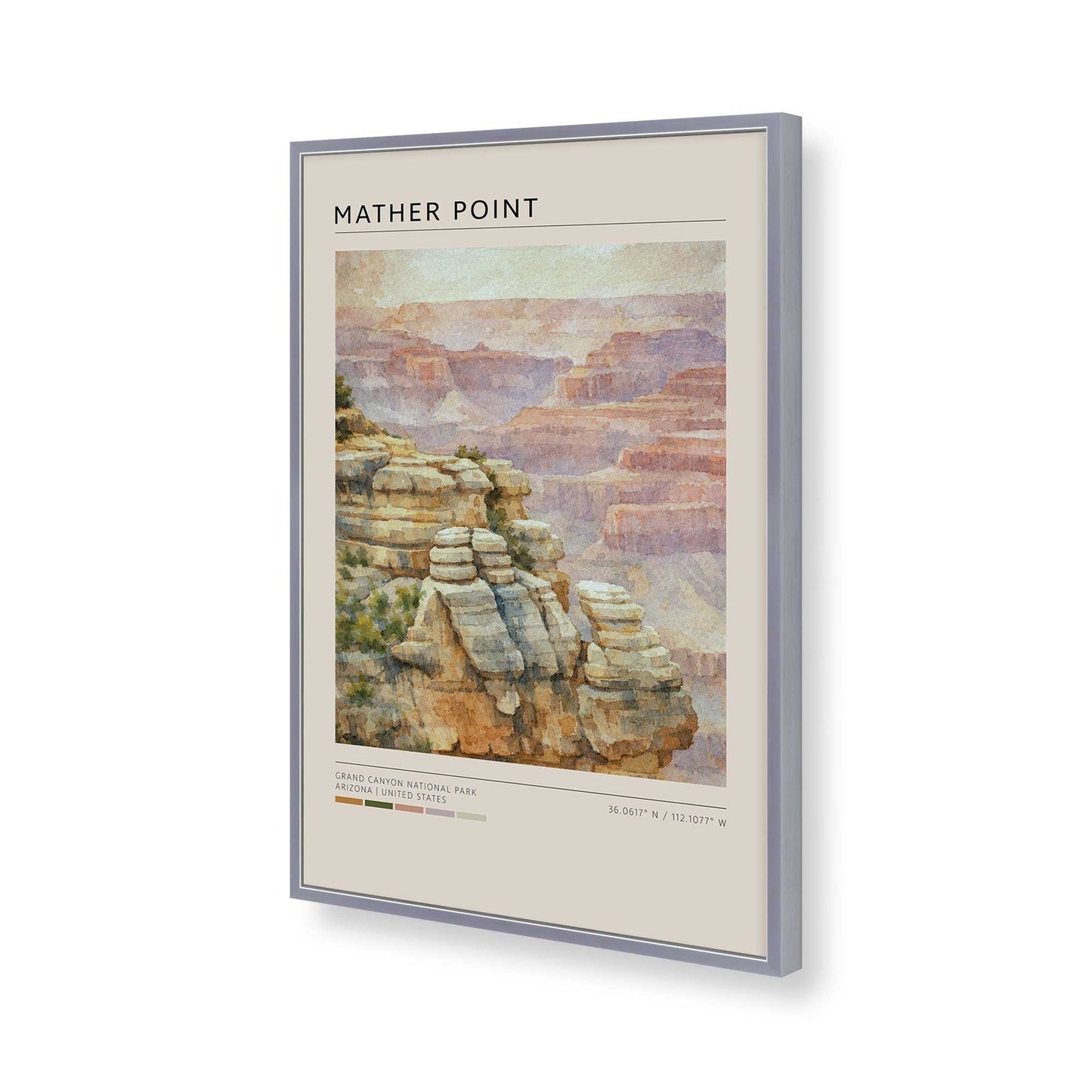 [Color:Polished Chrome], Picture of art in a Polished Chrome frame of the corner