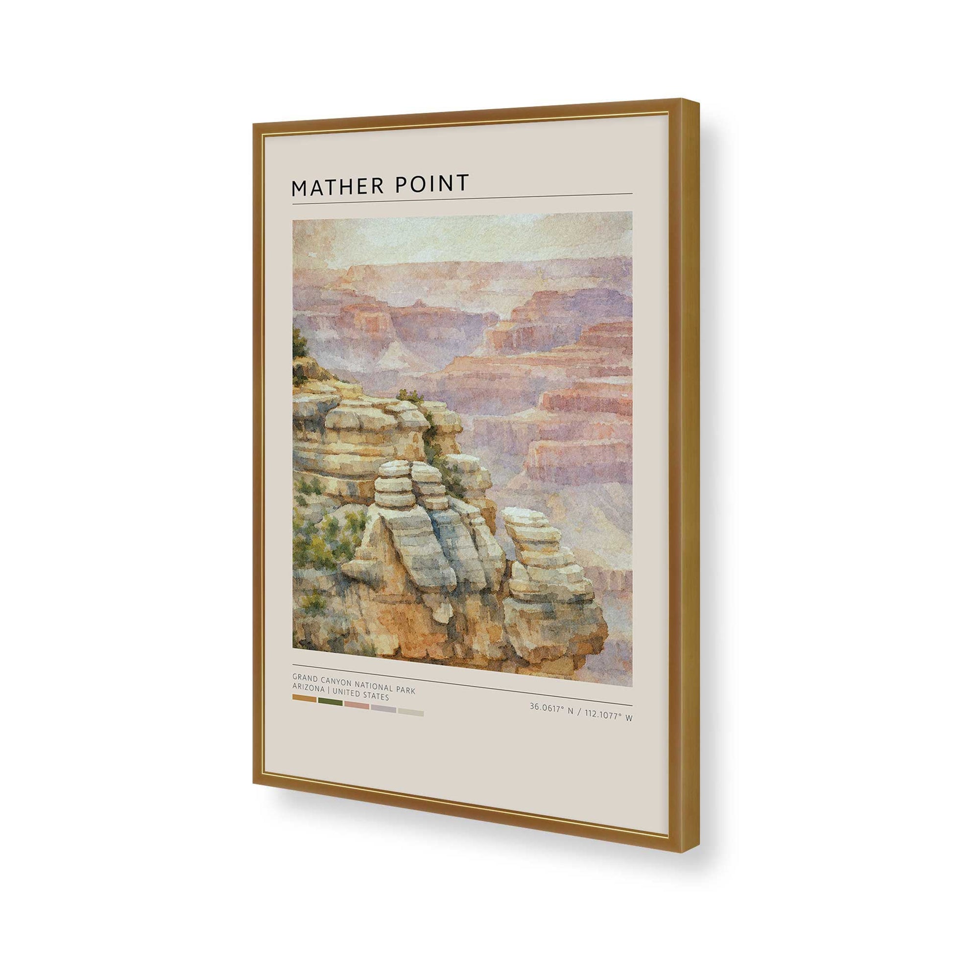 [Color:Polished Gold], Picture of art in a Polished Gold frame of the corner