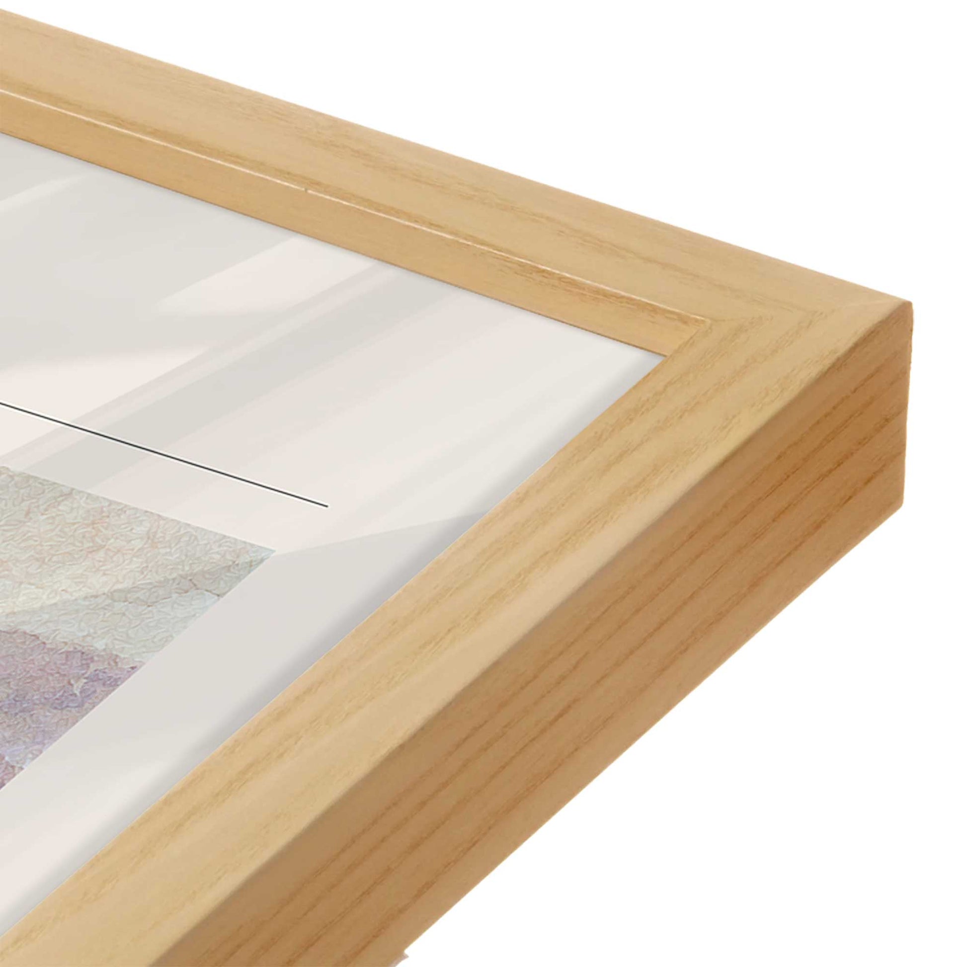 [Color:American Maple], Picture of art in a American Maple frame at an angle