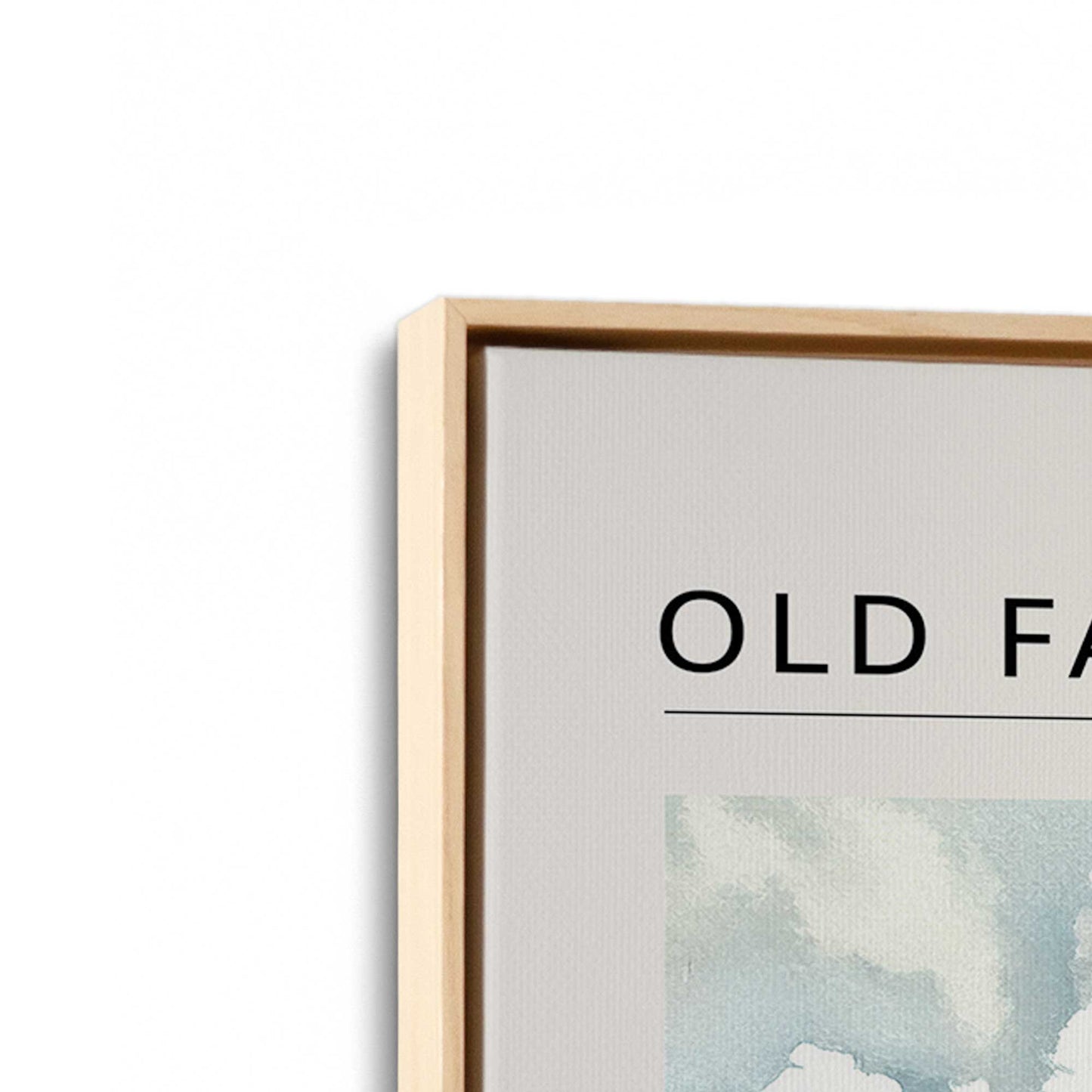 [Color:American Maple], Picture of art in a American Maple frame at an angle
